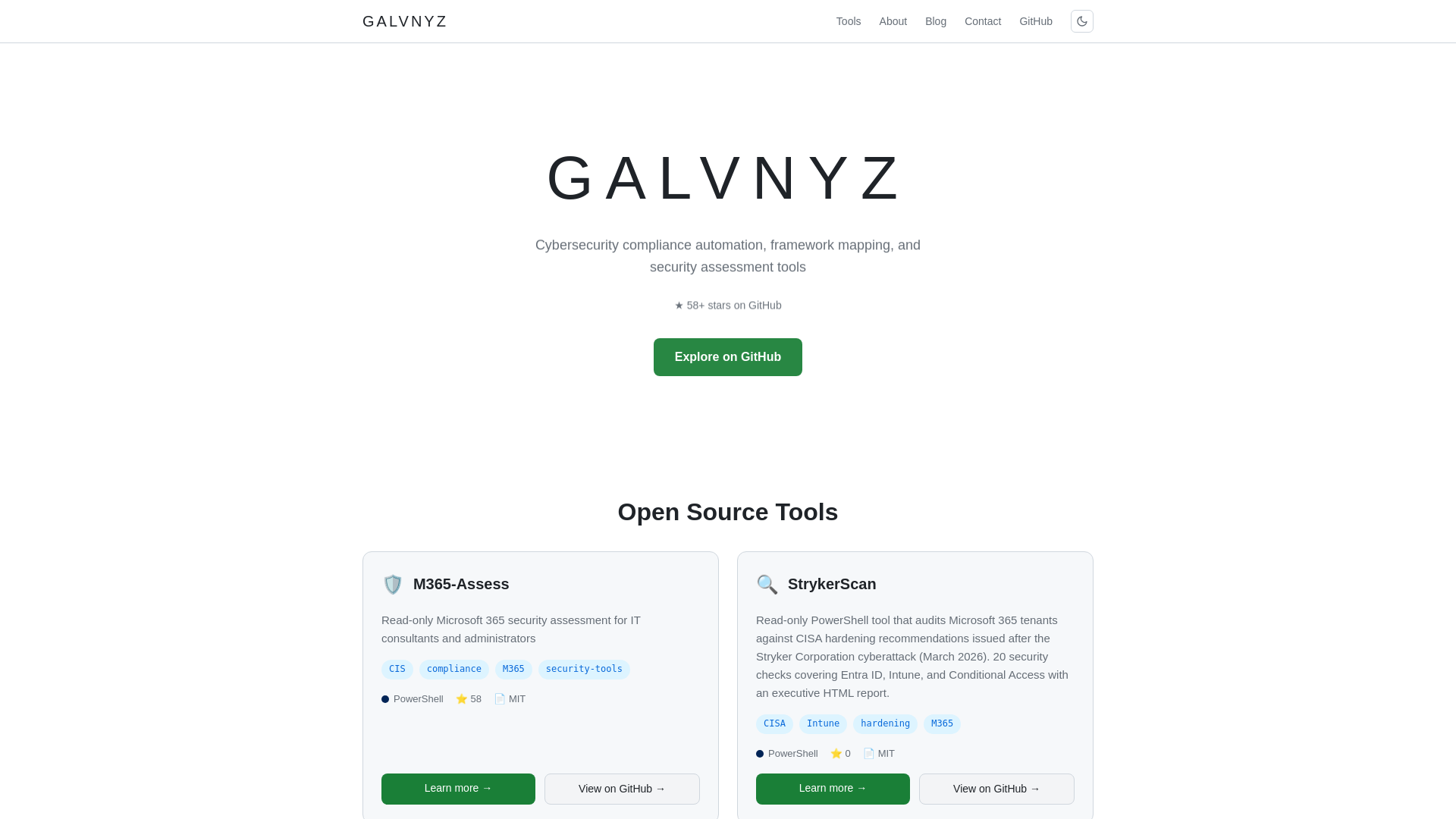 website screenshot of https://galvnyz.com/