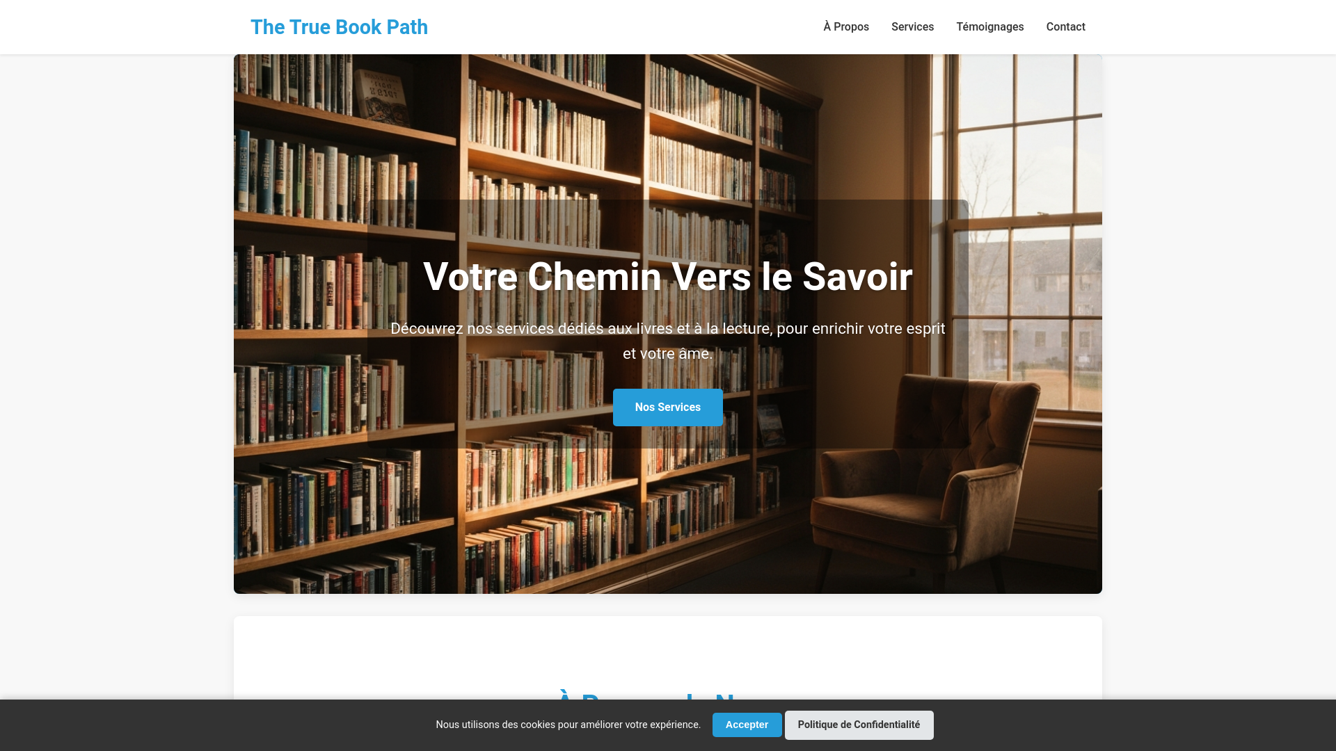 website screenshot of https://thetruebookpath.shop/