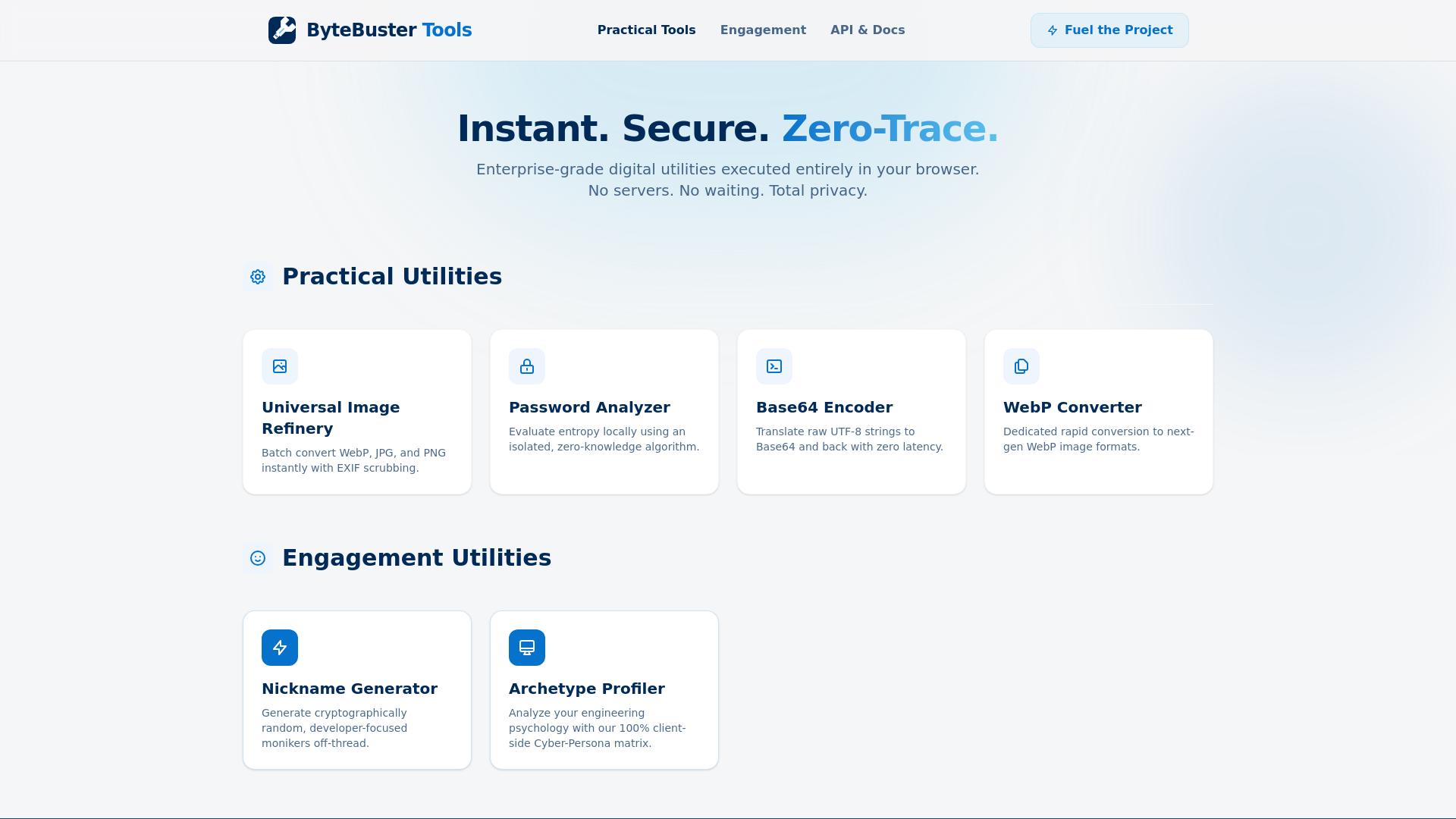 website screenshot of https://bytebuster-tools.pages.dev/