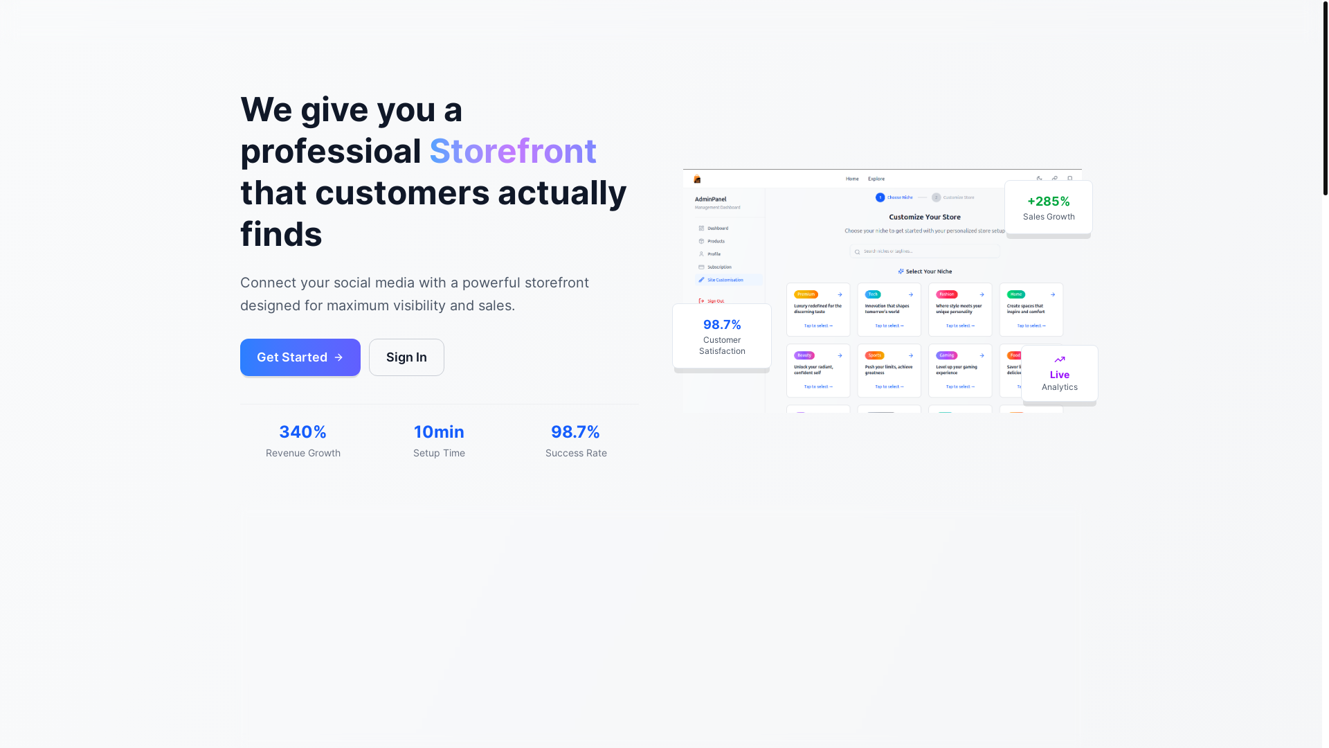 website screenshot of https://sellexplore.shop/