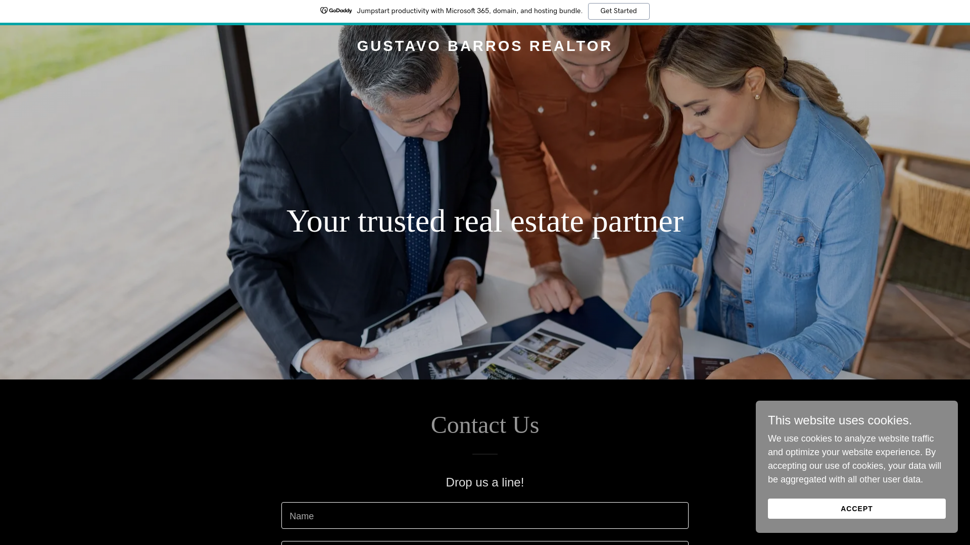 website screenshot of https://realtorgustavobarros.com