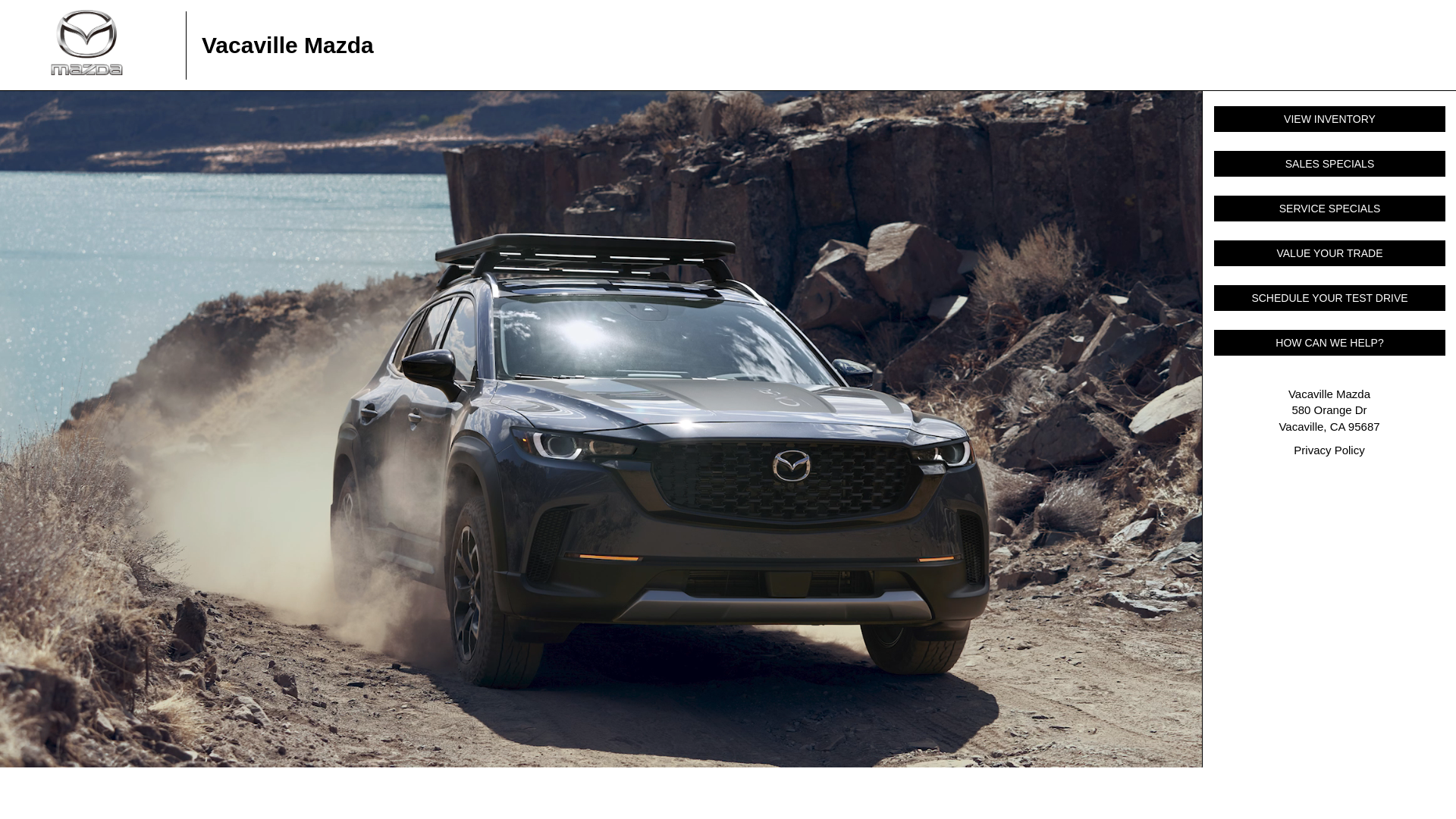 website screenshot of https://vacavillemazdavip.com/