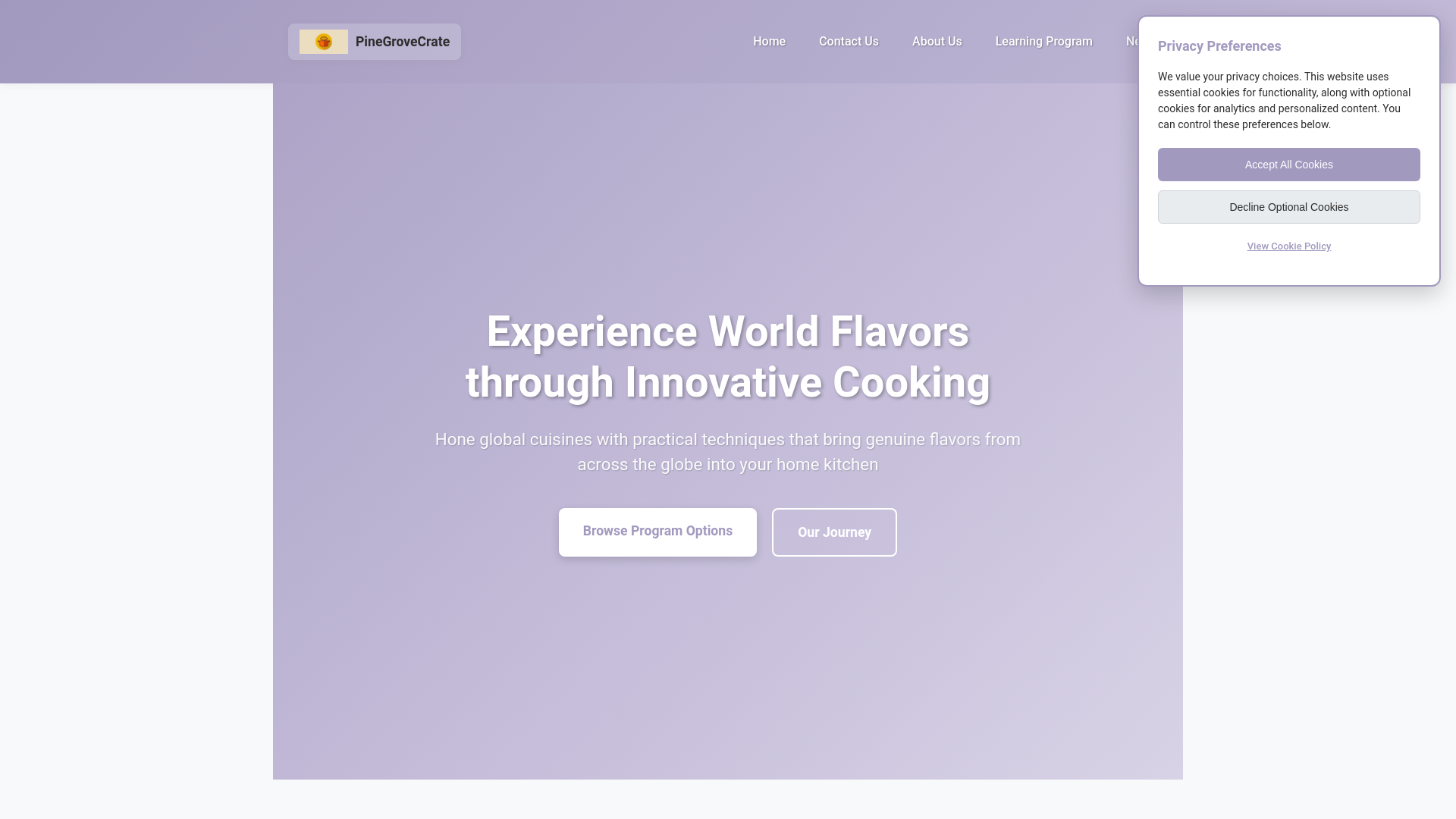website screenshot of https://pinegrovecrate.best/