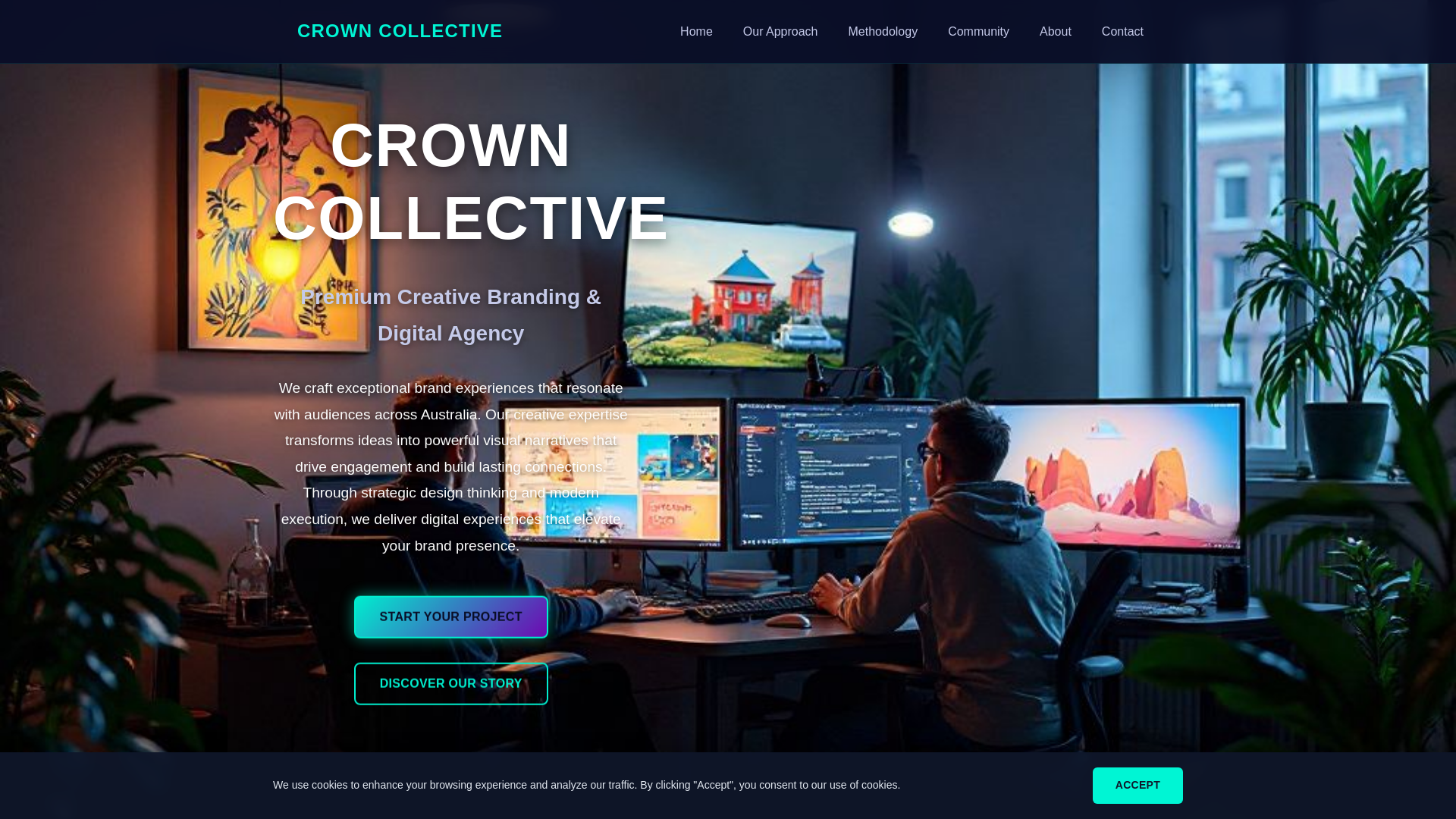 website screenshot of https://crowncollective.space