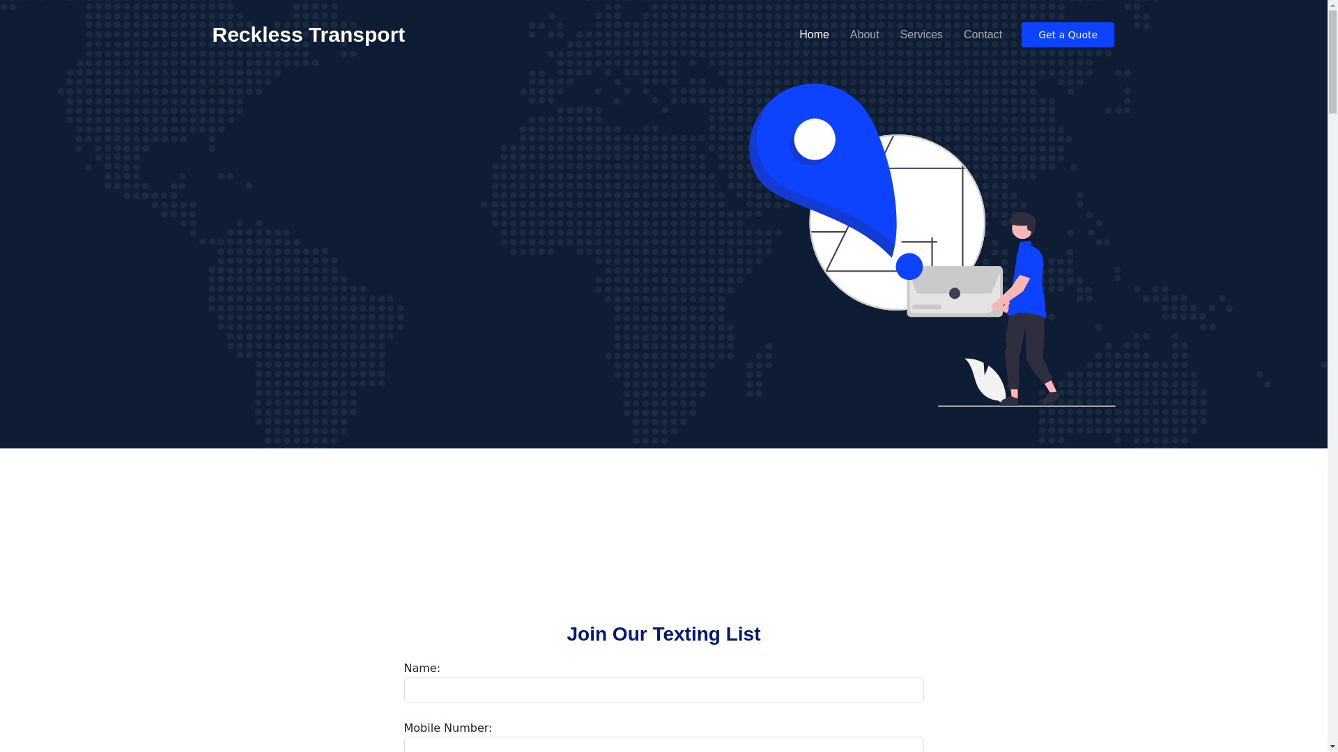 website screenshot of https://reckless-transport.com/