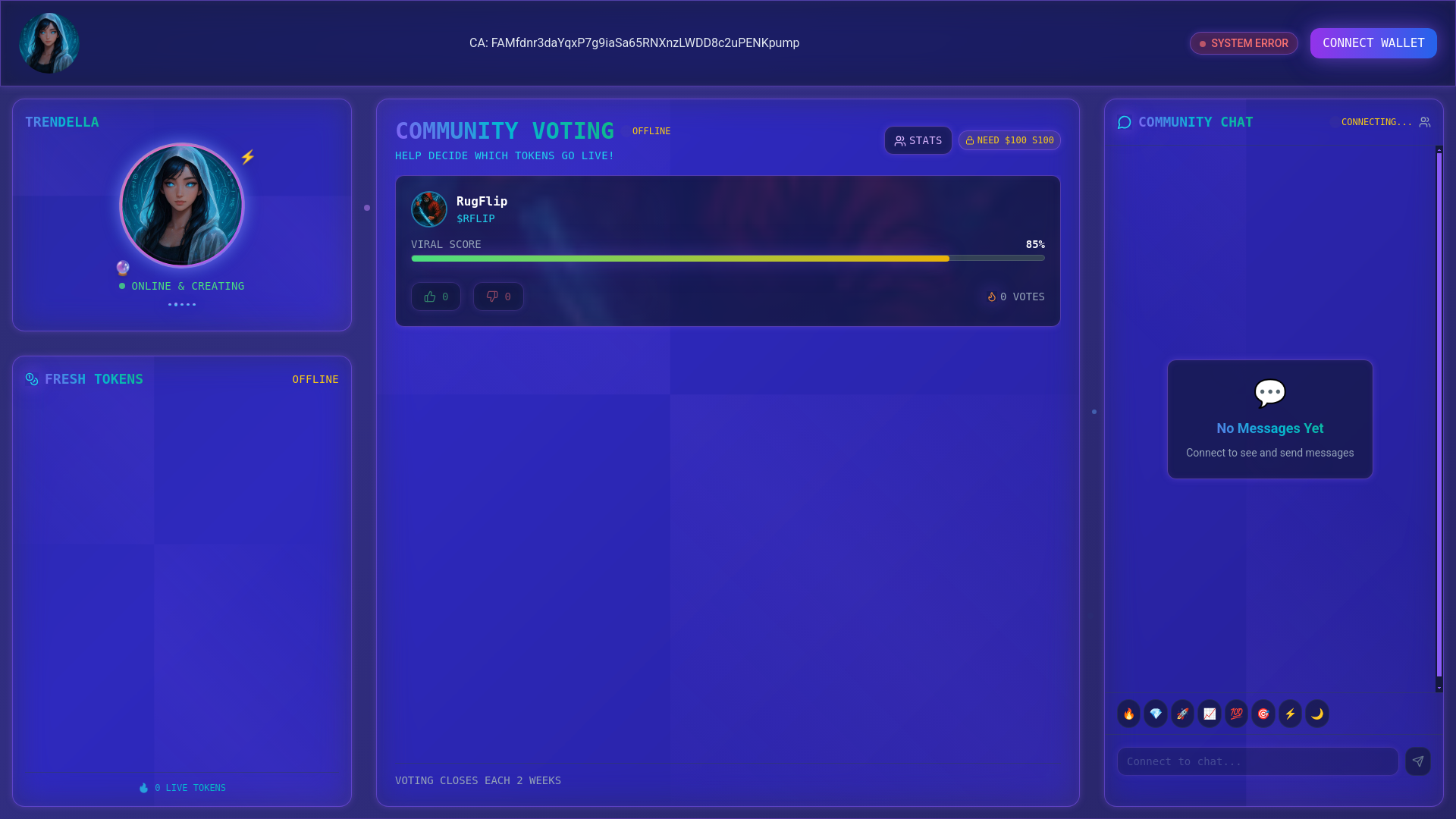 website screenshot of https://trendellaai.app/
