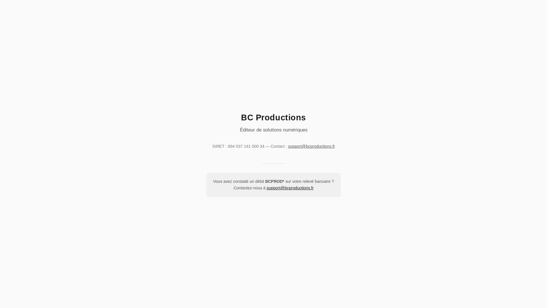 website screenshot of https://bcproductions.pages.dev/