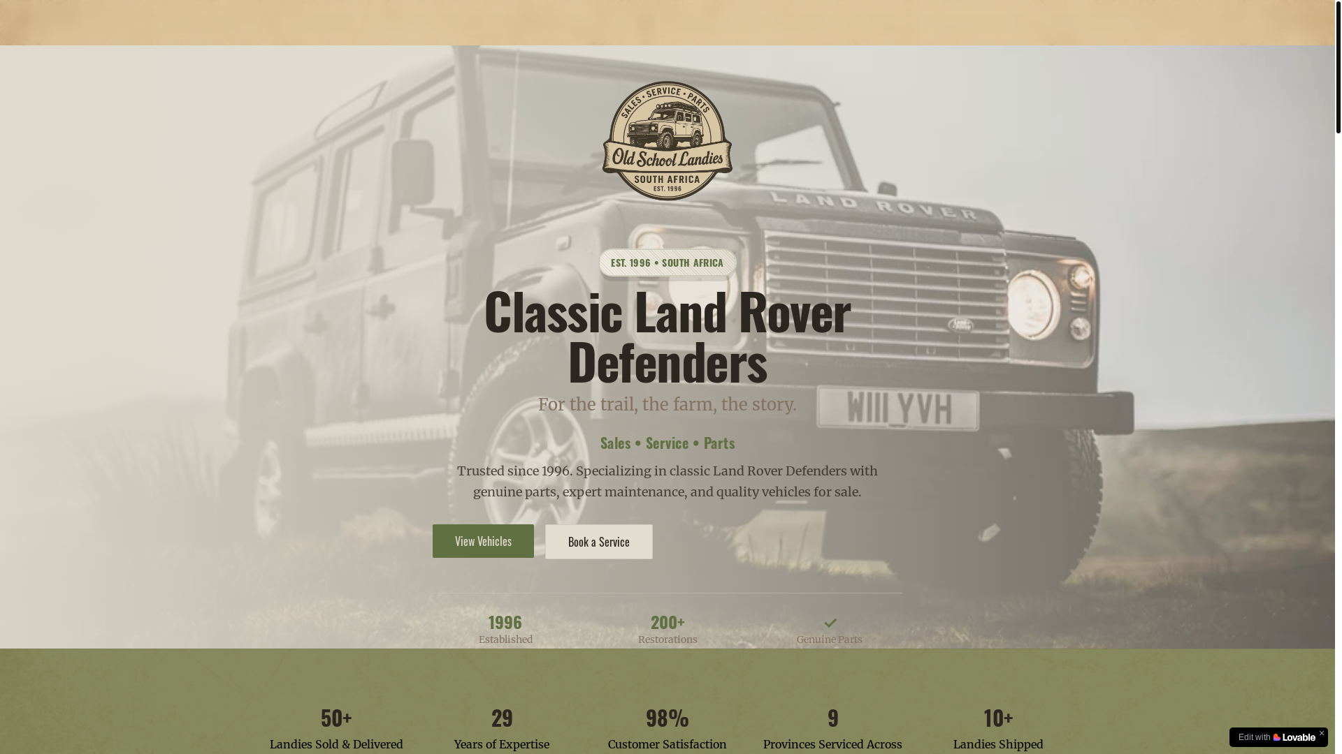 website screenshot of https://oldschoollandies.co.za/
