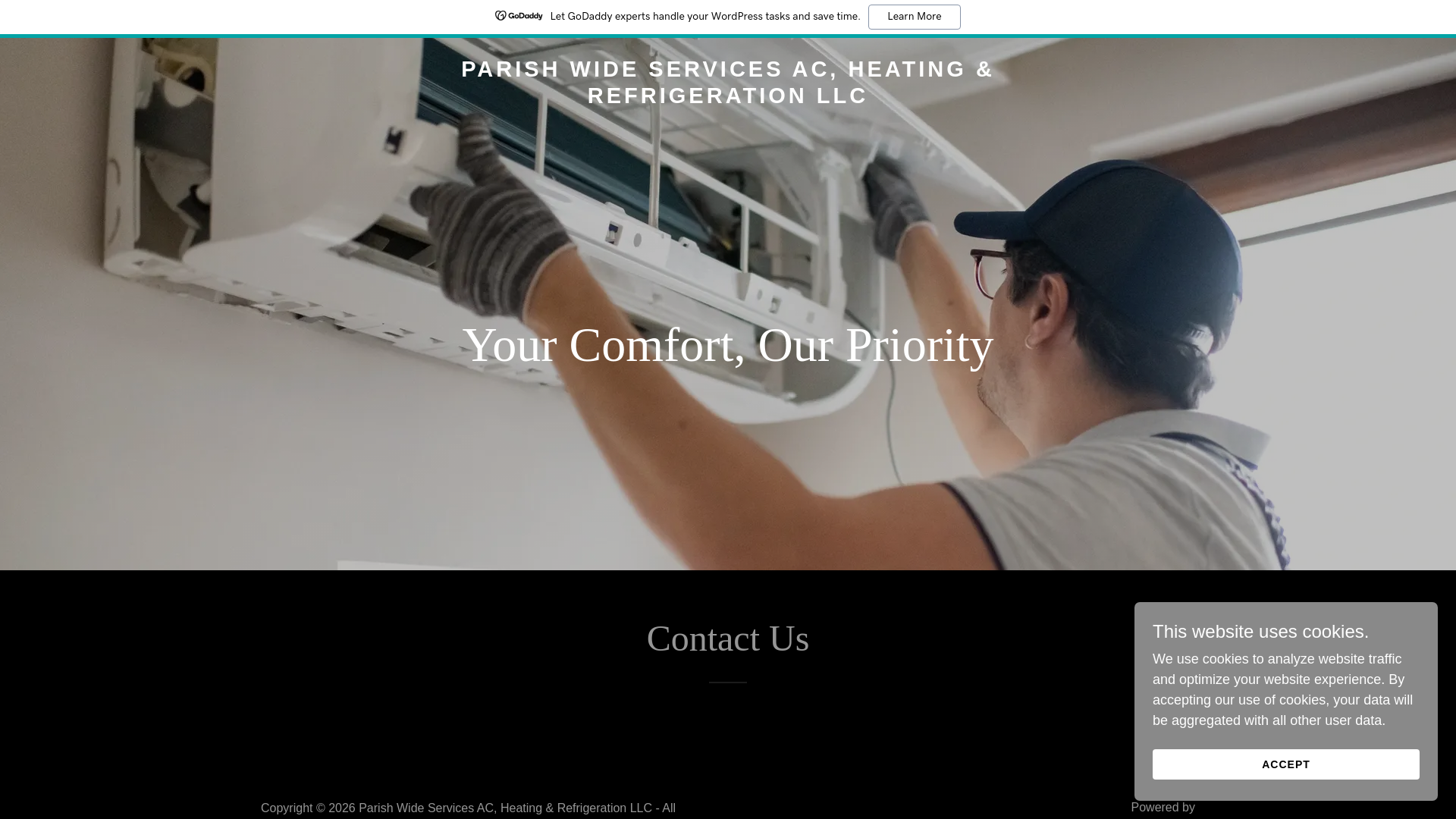 website screenshot of https://parishwideservices.com/