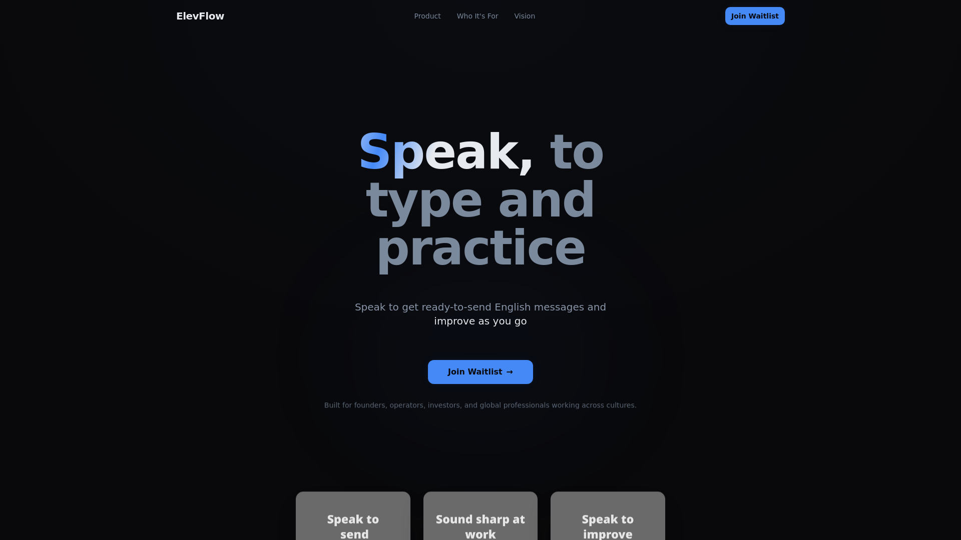 website screenshot of https://elevflow-site.pages.dev/