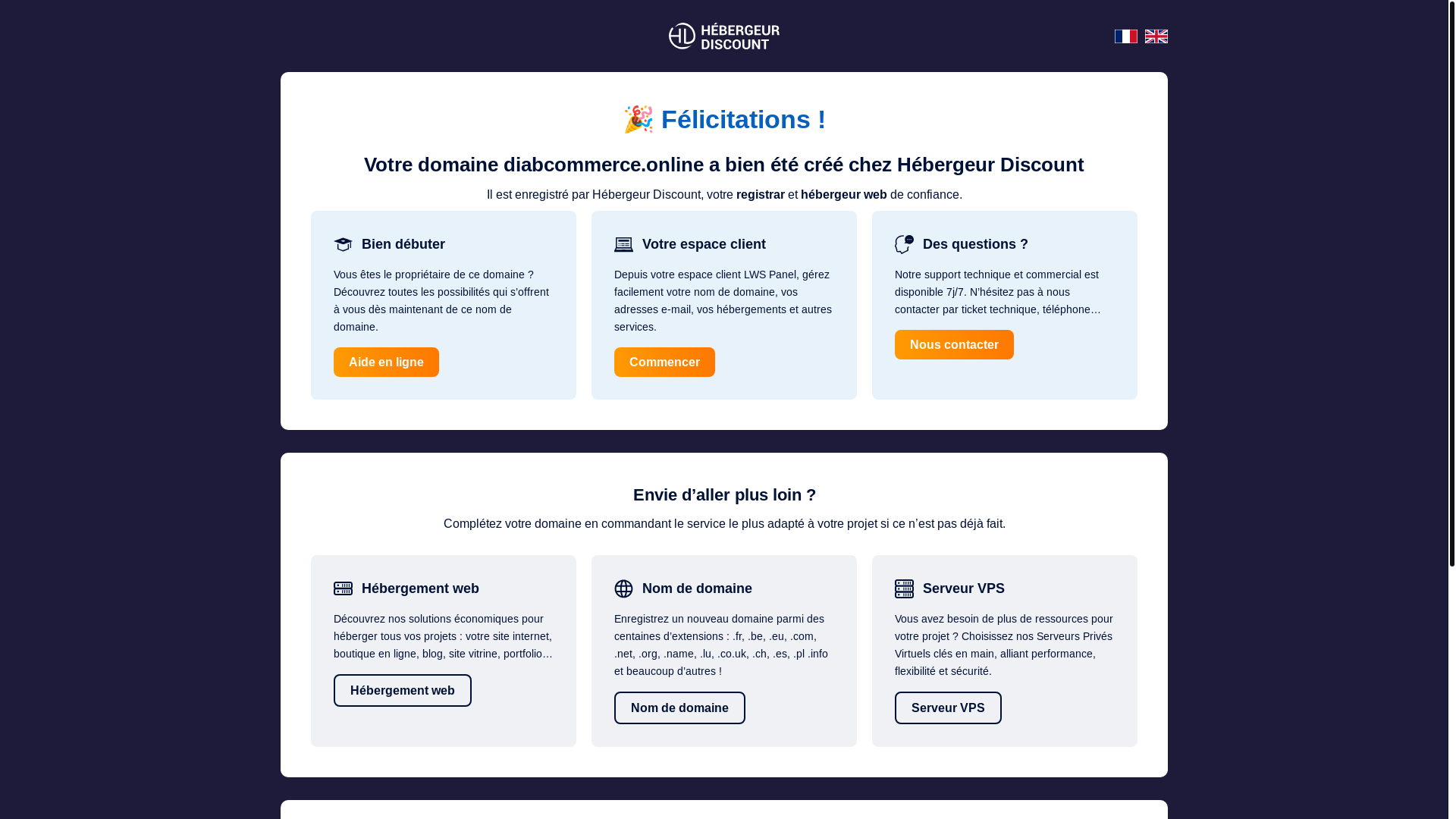 website screenshot of https://diabcommerce.online/