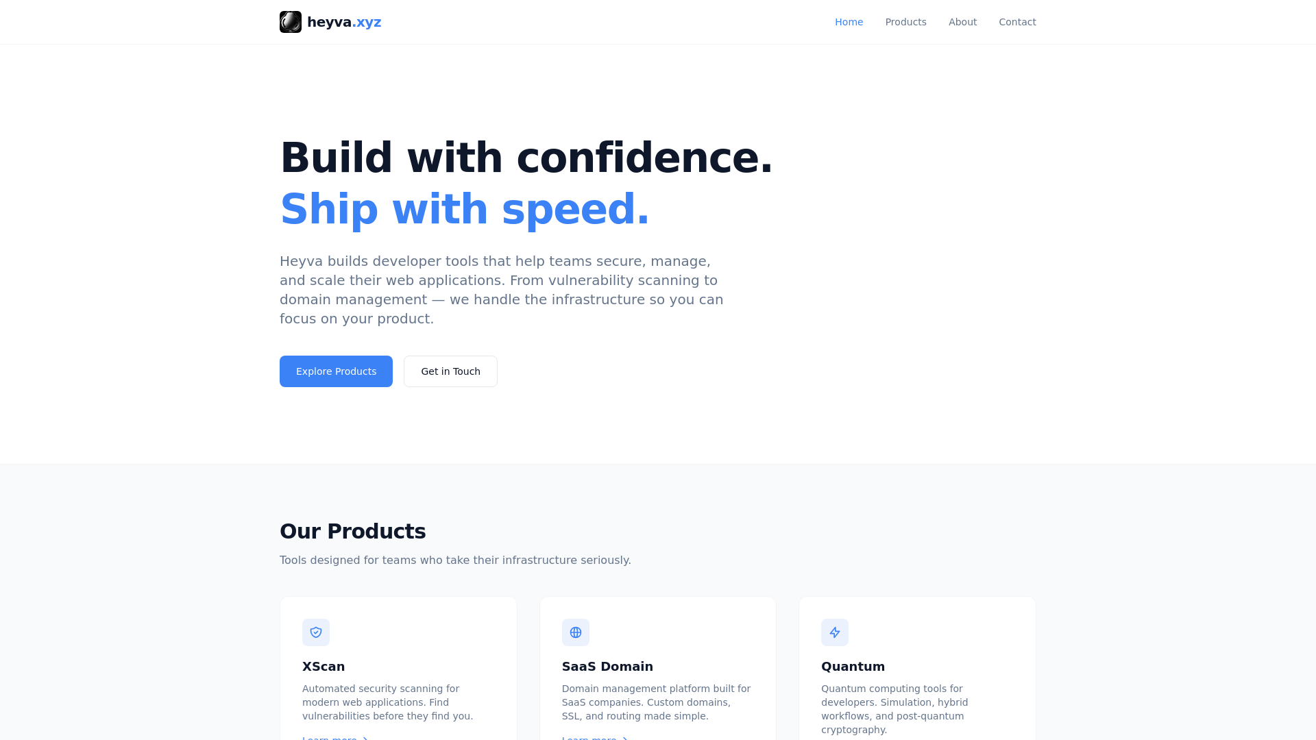 website screenshot of https://heyva-xyz.pages.dev/