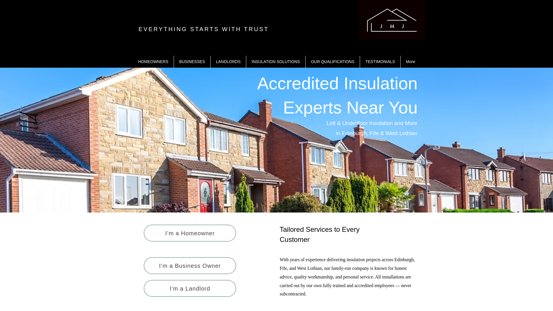 website screenshot of https://jmjinsulation.co.uk/