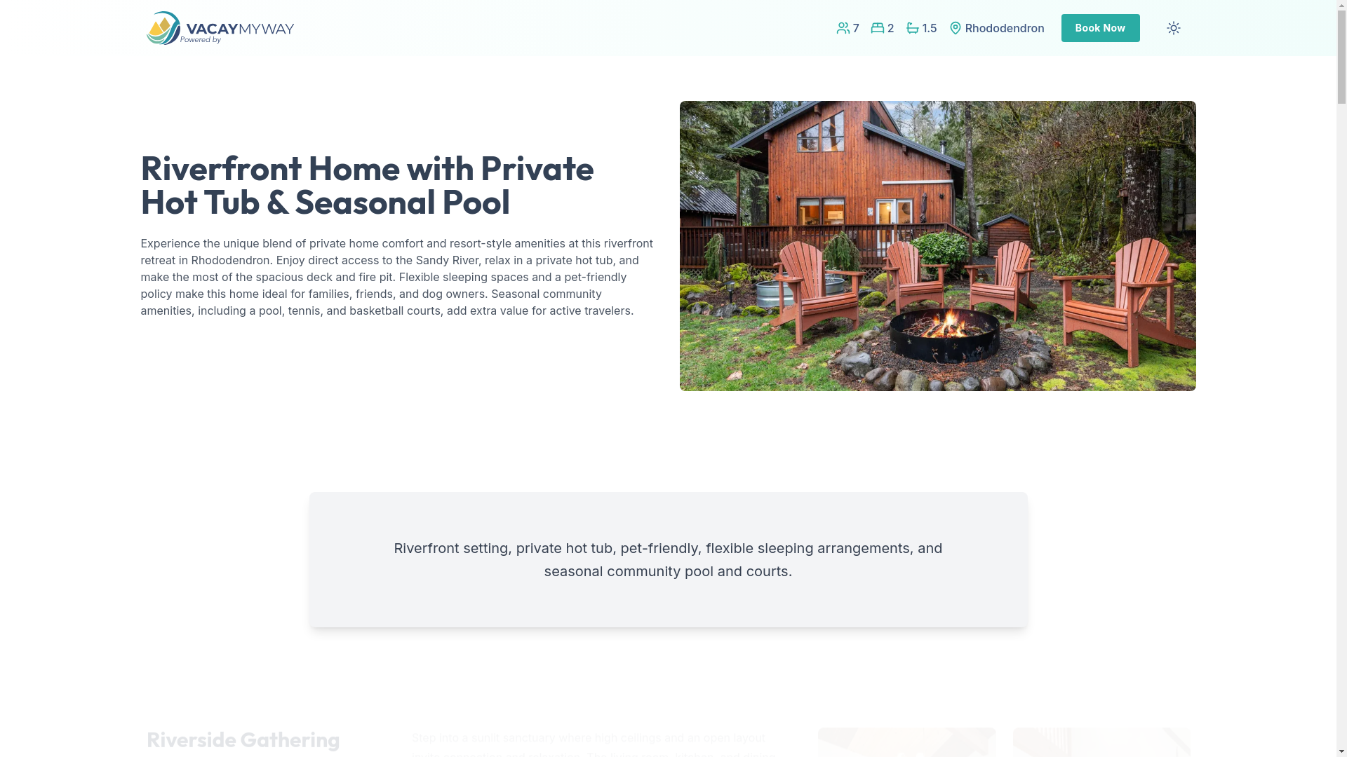 website screenshot of https://riversidehotub.house/