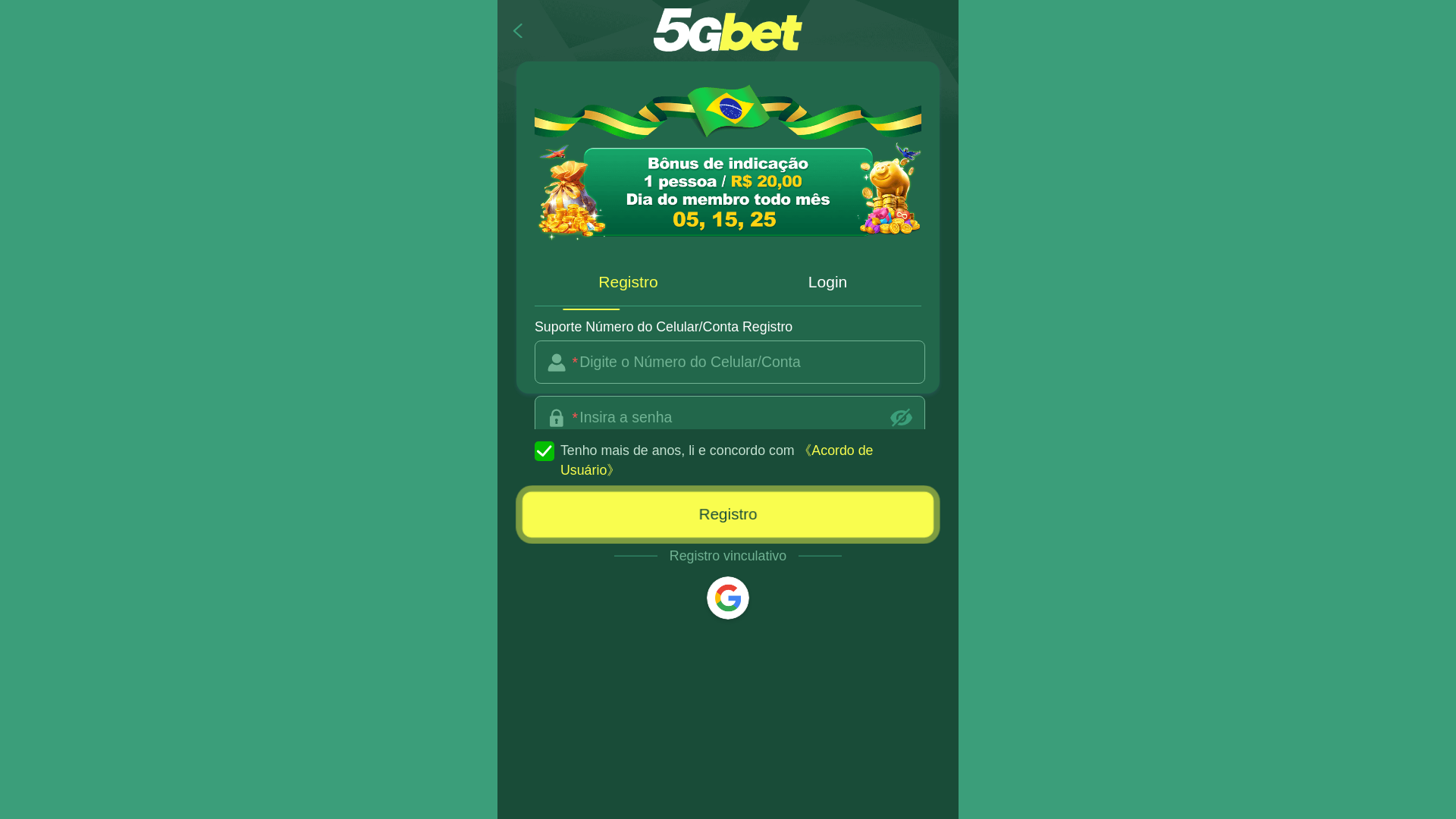 website screenshot of https://5gbets.site/