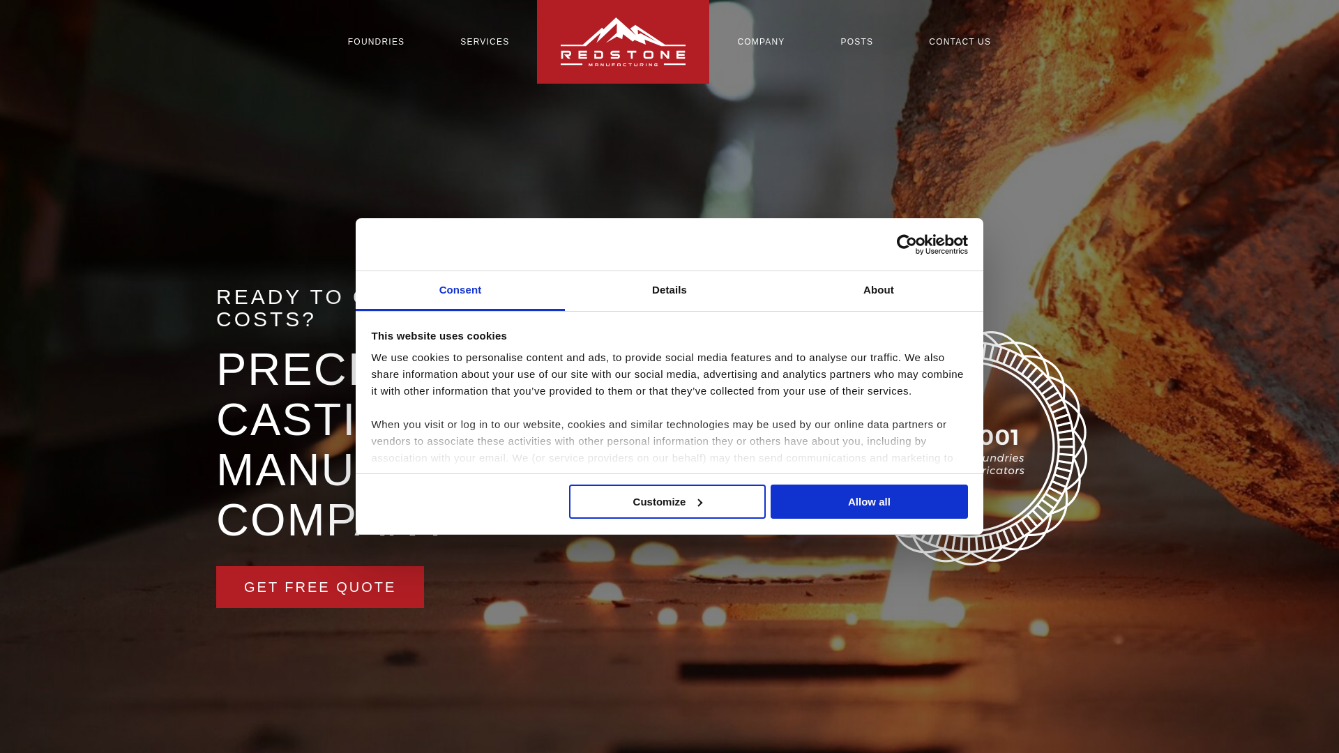 website screenshot of https://redstonemanufacture.com