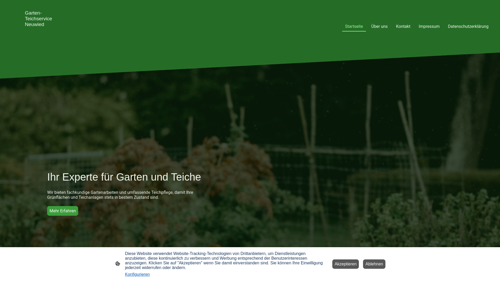 website screenshot of https://garten-teichservice.de/