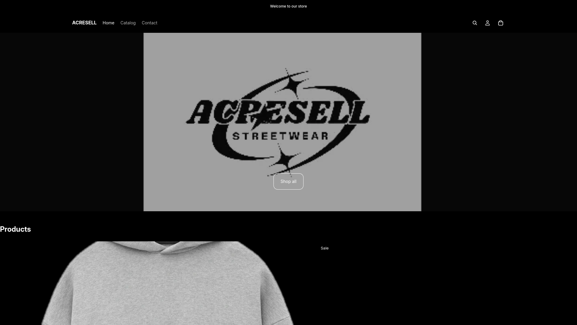 website screenshot of https://acresell.shop/