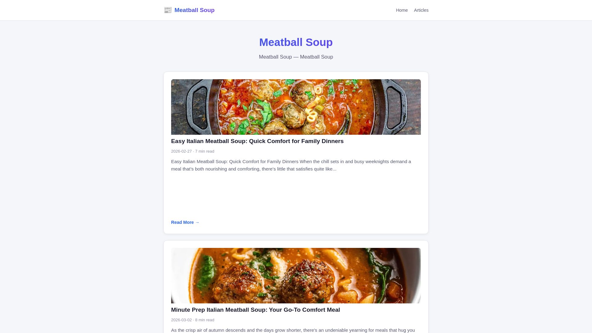 website screenshot of https://meatball-soup.pages.dev/