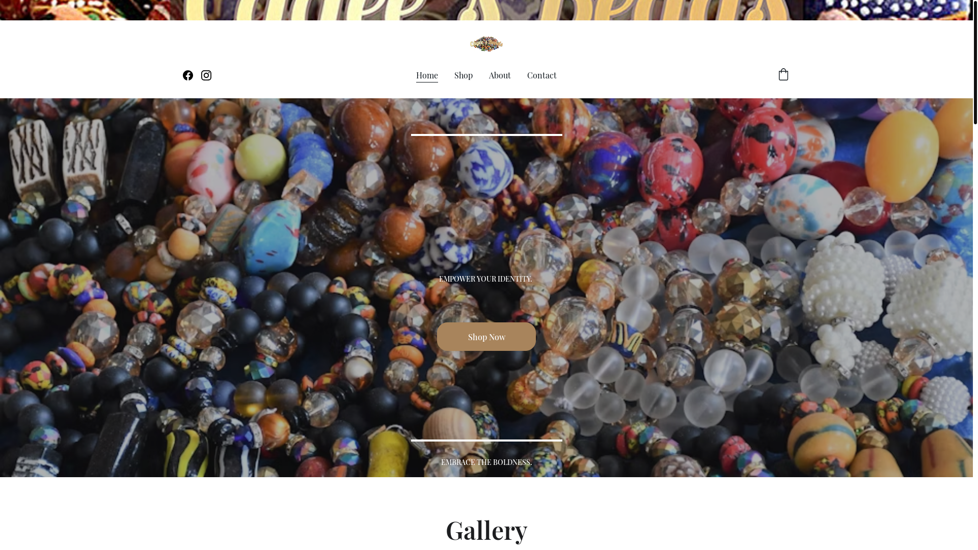 website screenshot of https://cageesbeads.com/