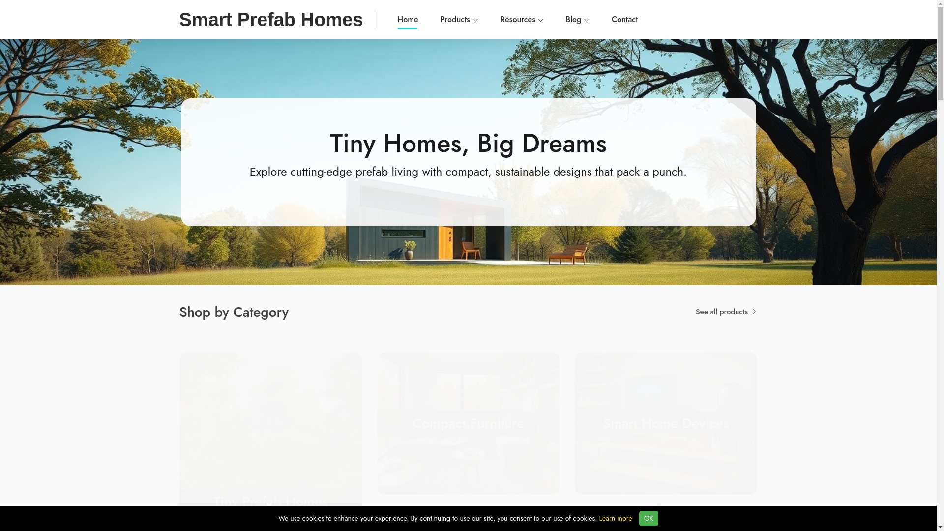 website screenshot of https://smartprefabhomes.co.uk/