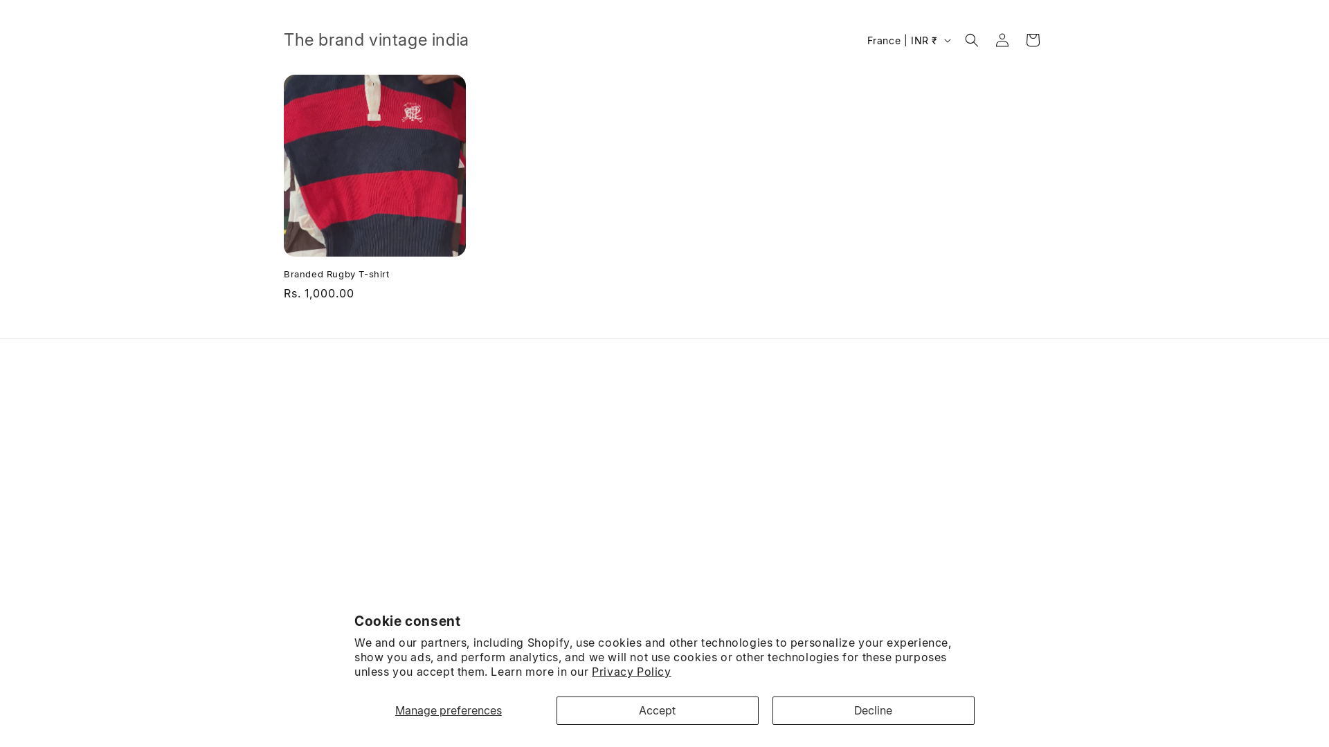 website screenshot of https://thebrandvintageindia.com/