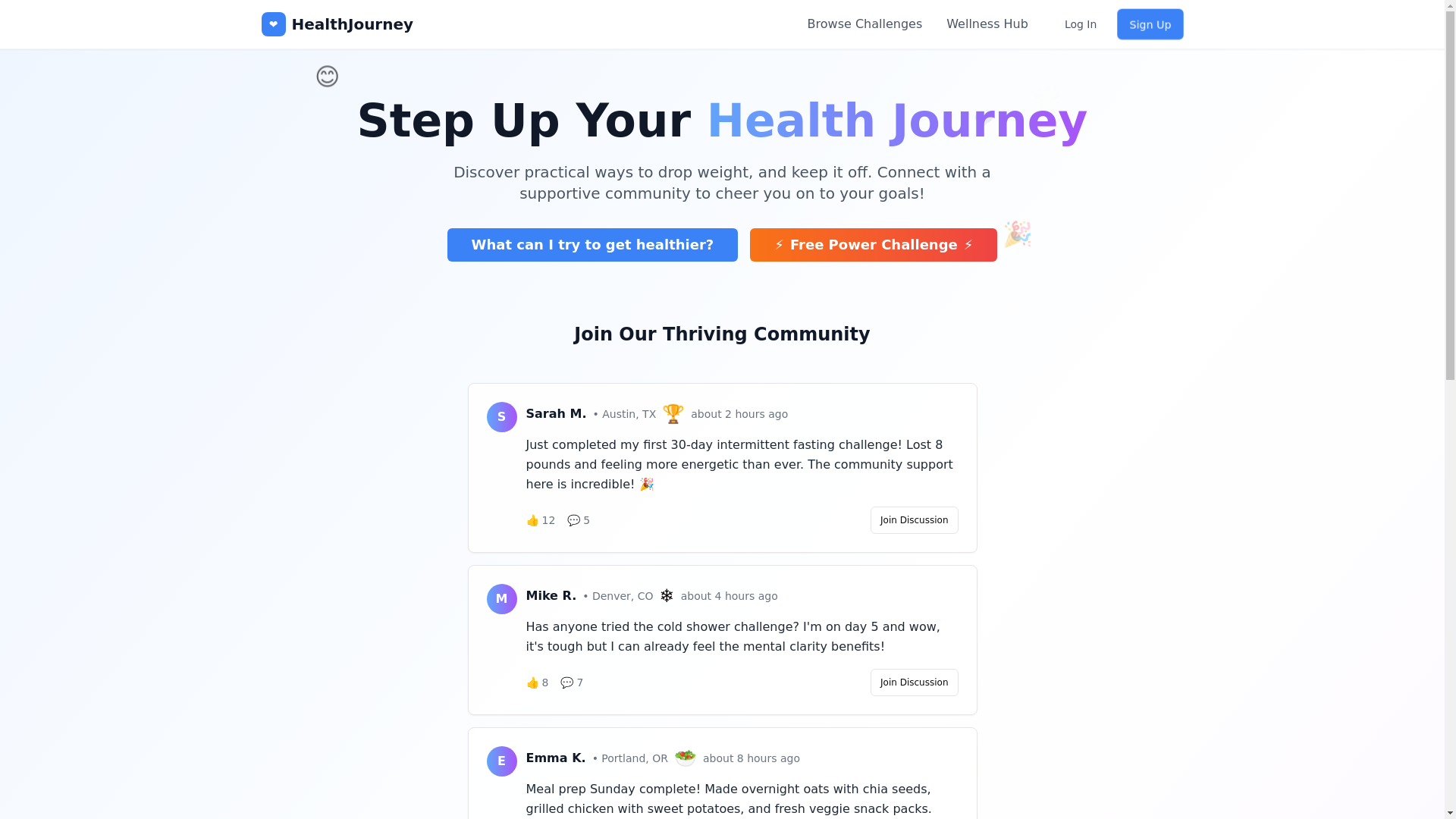 website screenshot of https://healthjourneyapp.com/