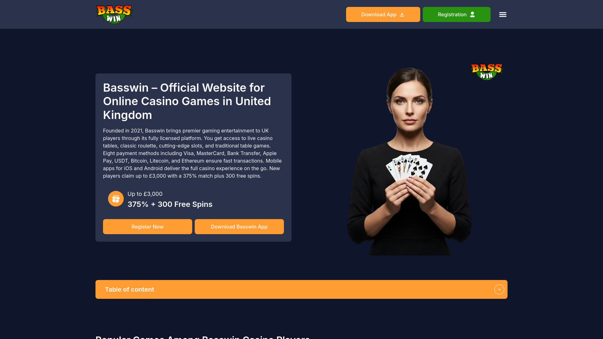 website screenshot of https://baswin-uk.com/