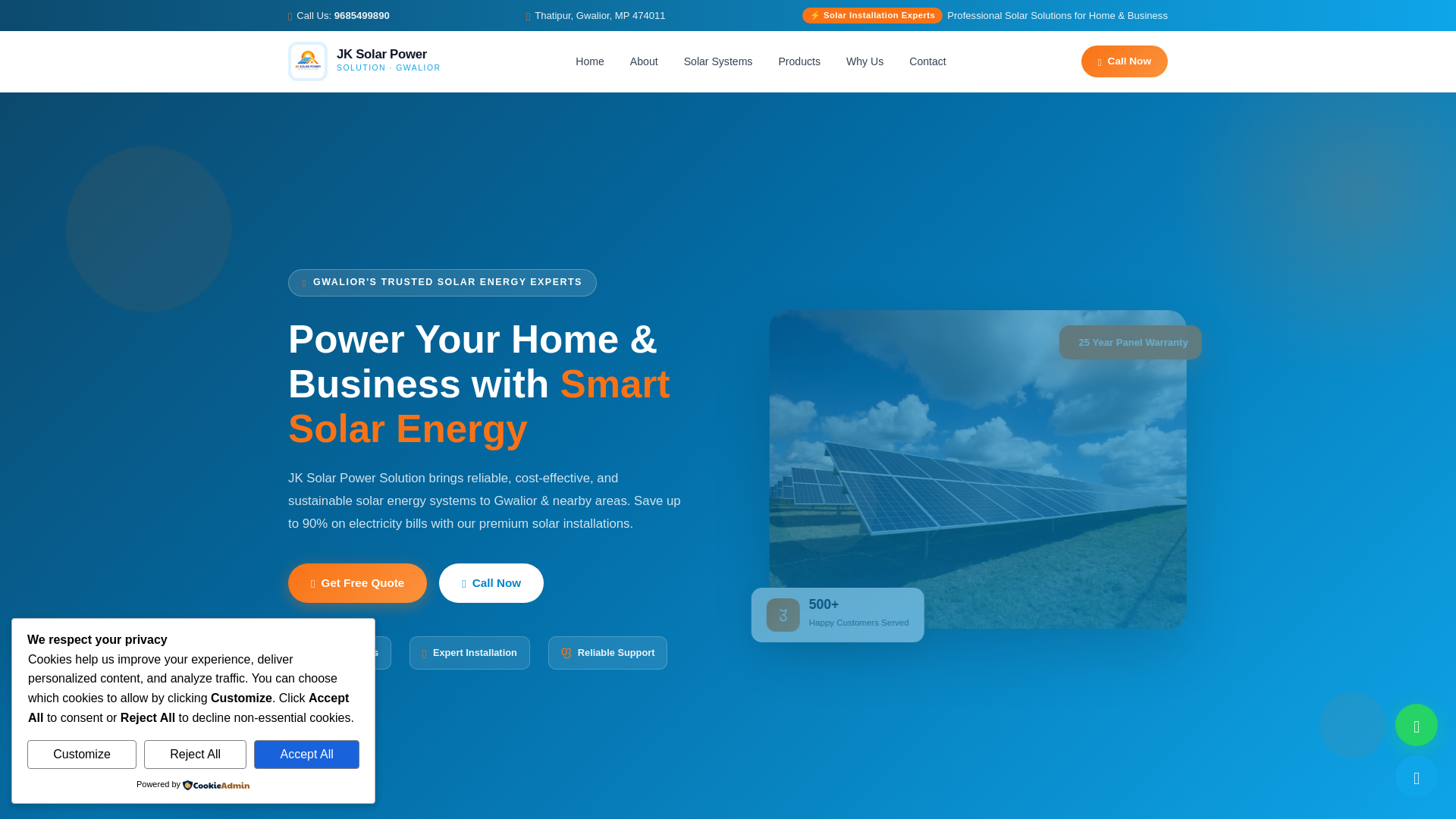 website screenshot of https://jksolarpower.online/