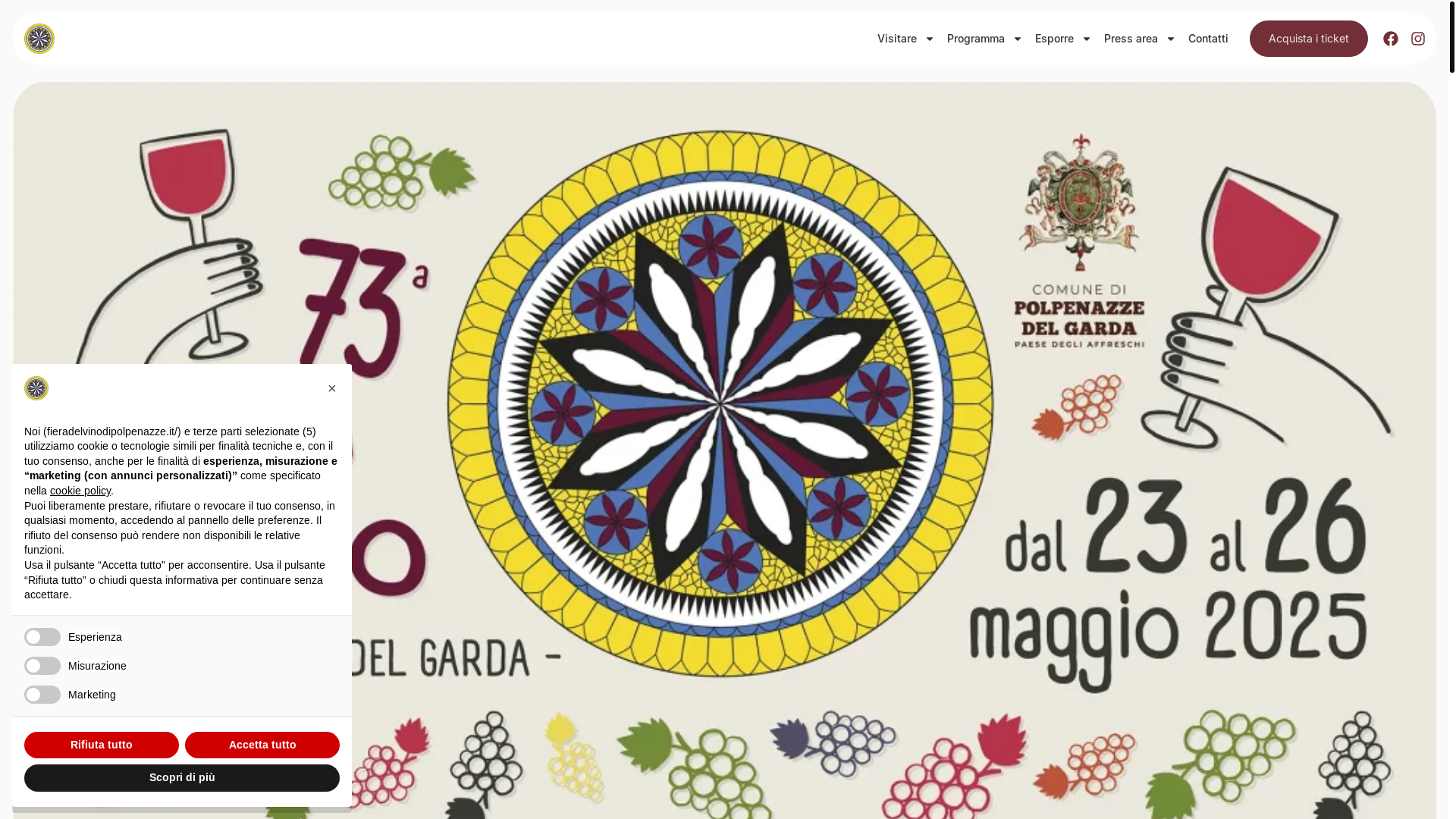 website screenshot of https://fieradelvino.net/