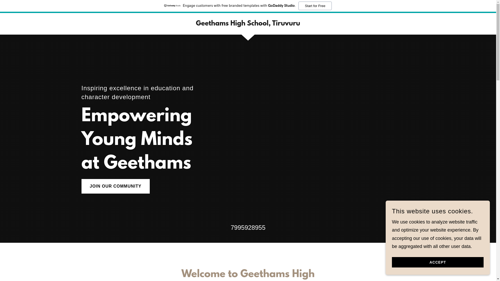 website screenshot of https://geethams.in/