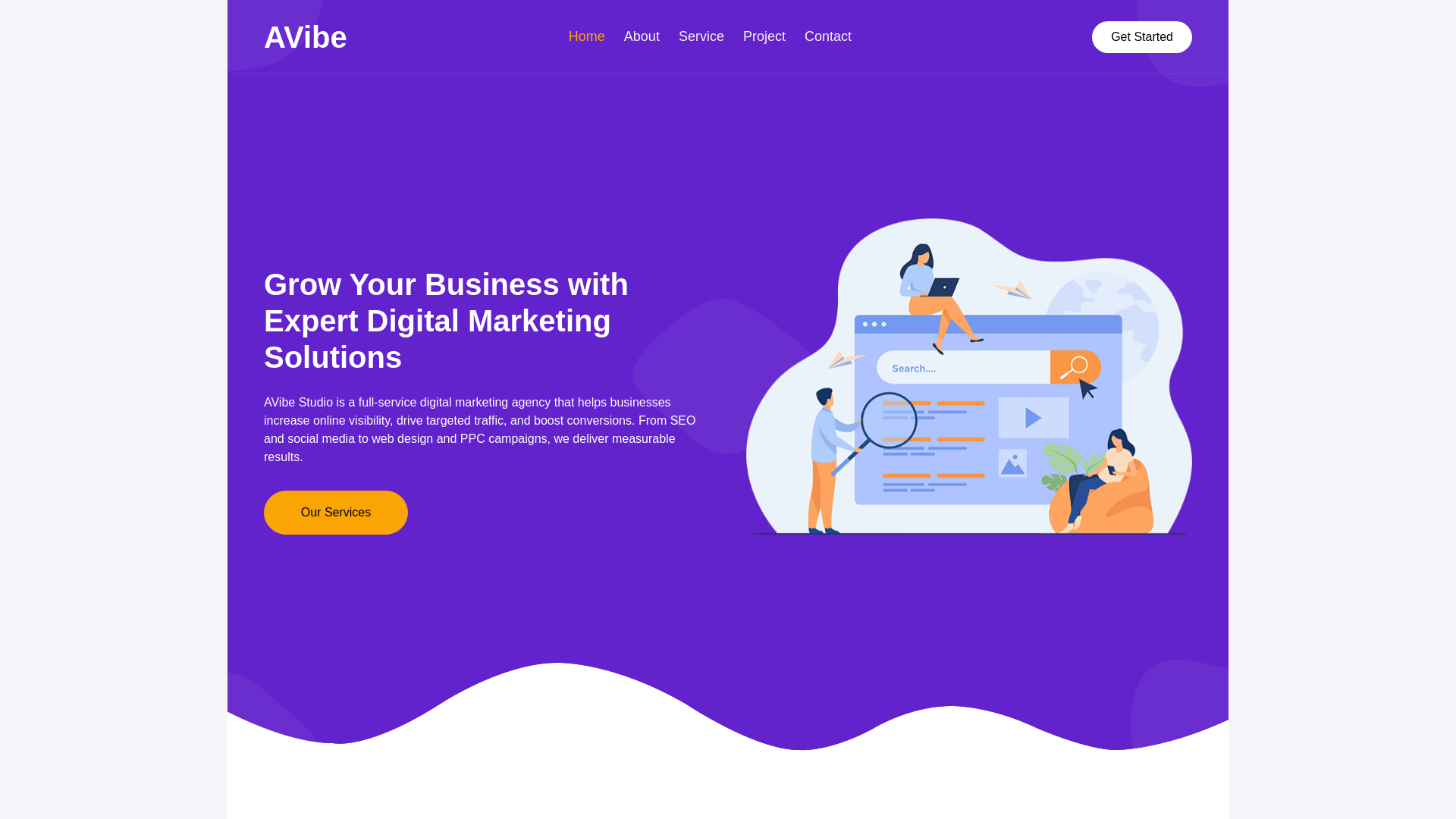 website screenshot of https://avibe.studio/
