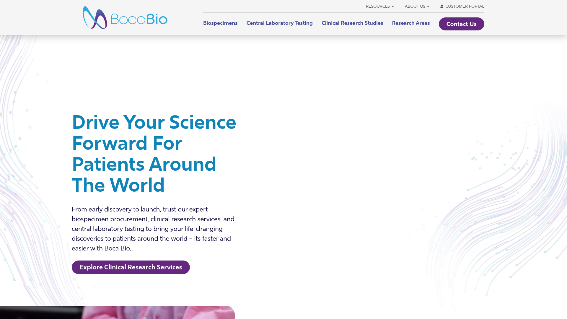 website screenshot of https://bocabiospecimenservices.com/