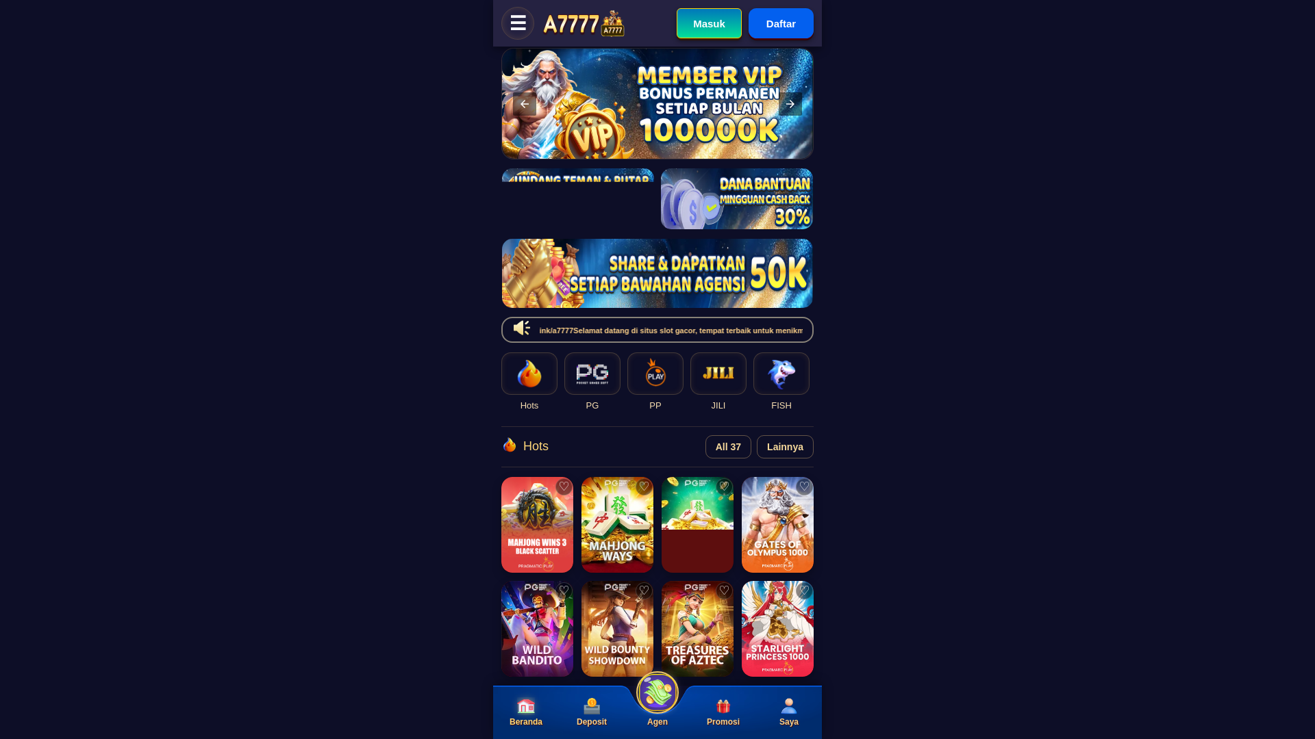 website screenshot of https://a7777-aplikasi.pages.dev/