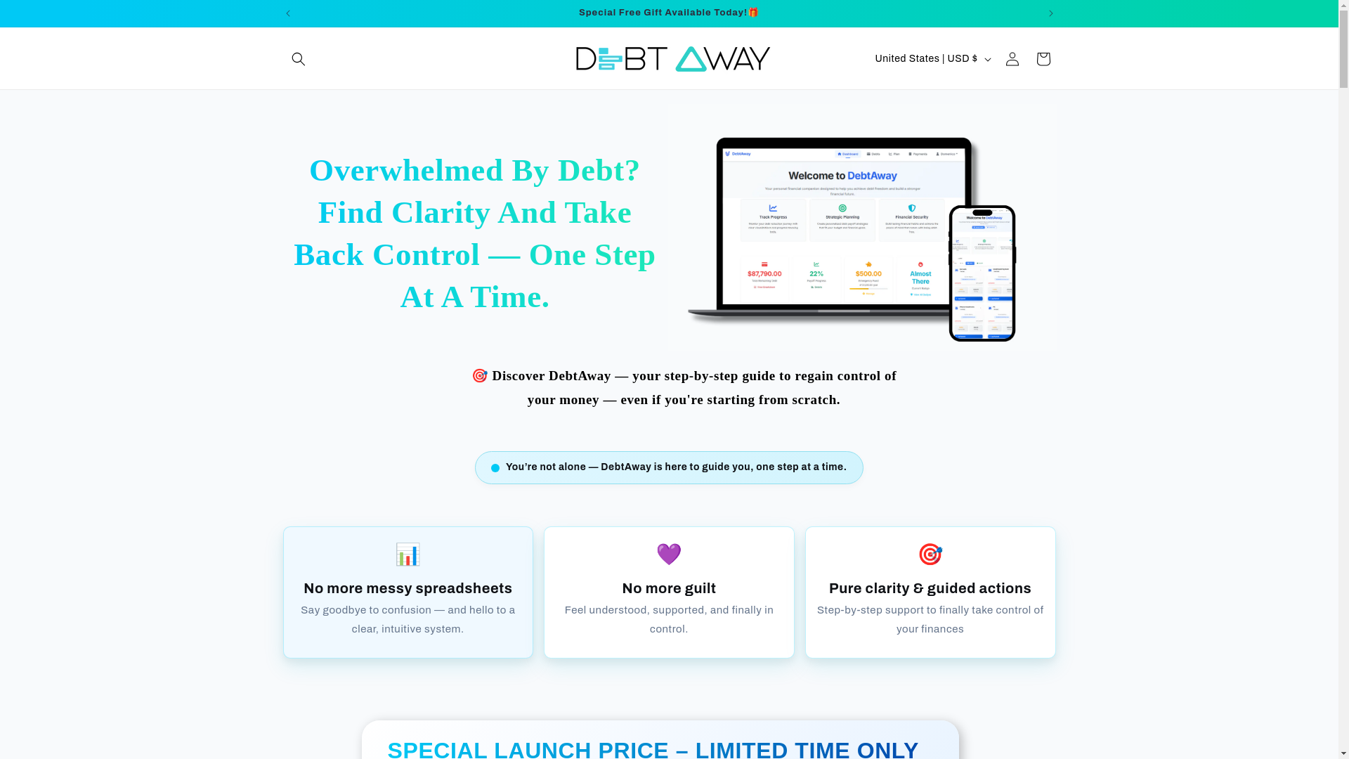 website screenshot of https://getdebtaway.com/