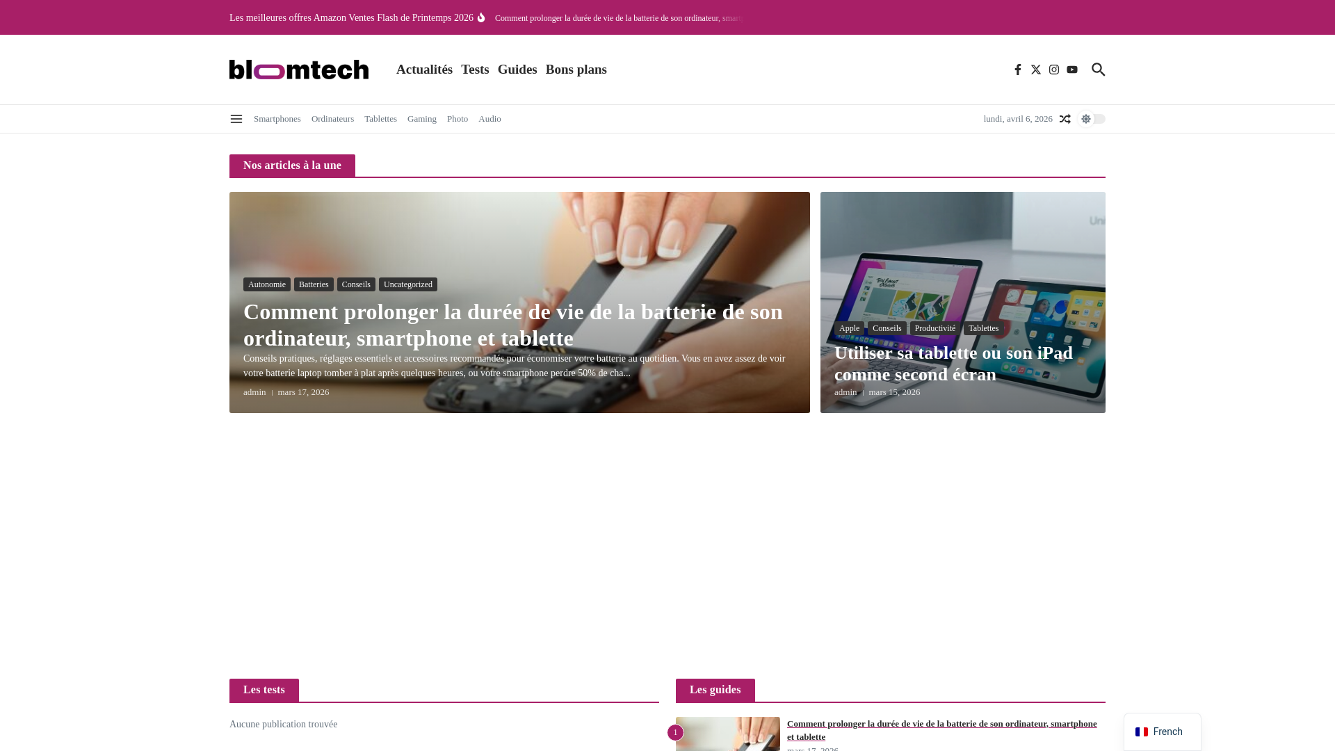 website screenshot of https://bloomtech.fr