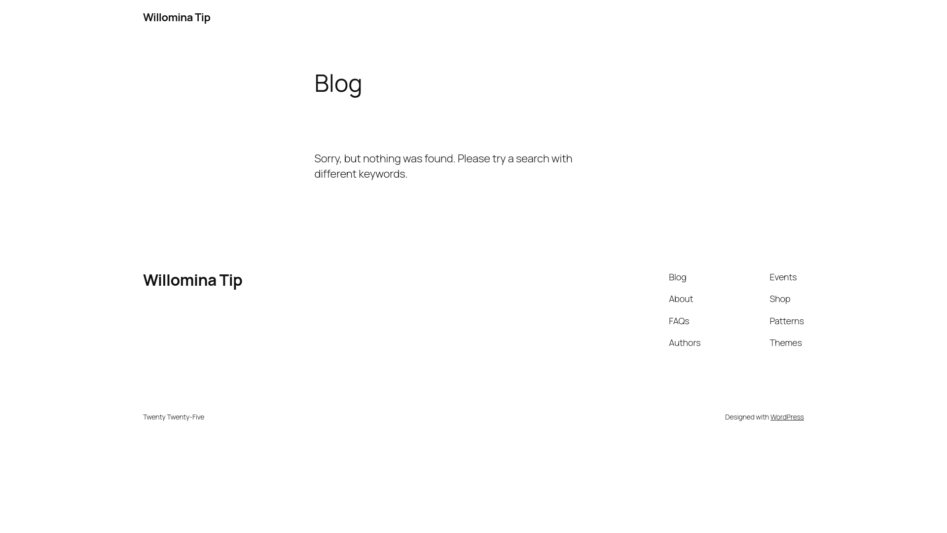 website screenshot of https://willominatip.com/