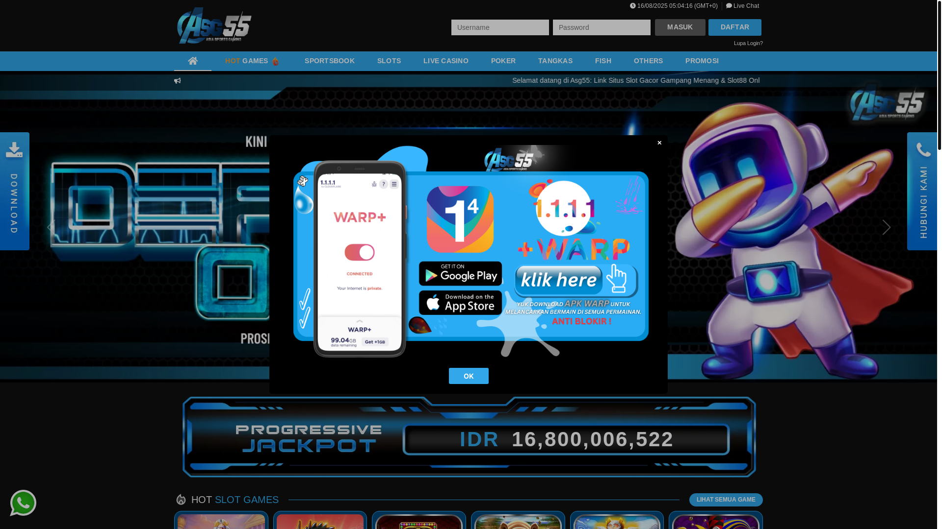 website screenshot of https://asg55terbaru.com/