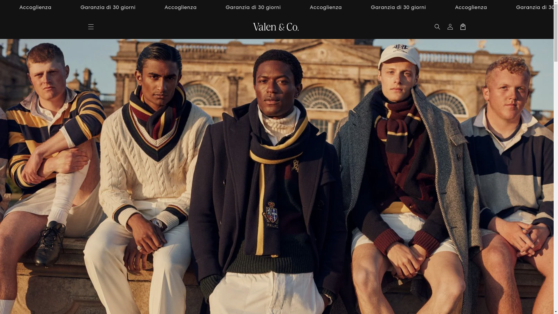 website screenshot of https://valenitalia.shop/