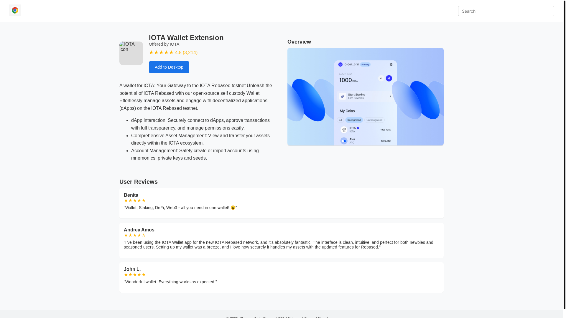 website screenshot of https://iotaextension.com/