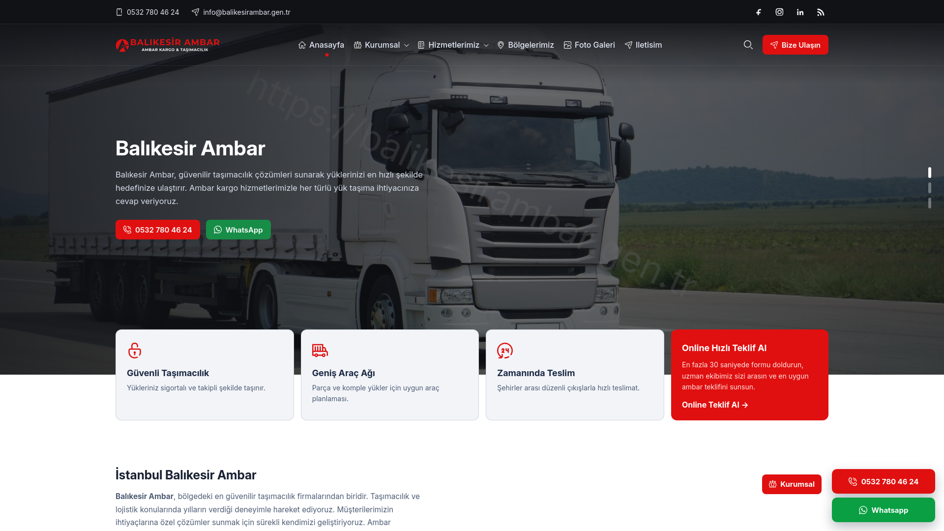 website screenshot of https://balikesirambar.gen.tr/