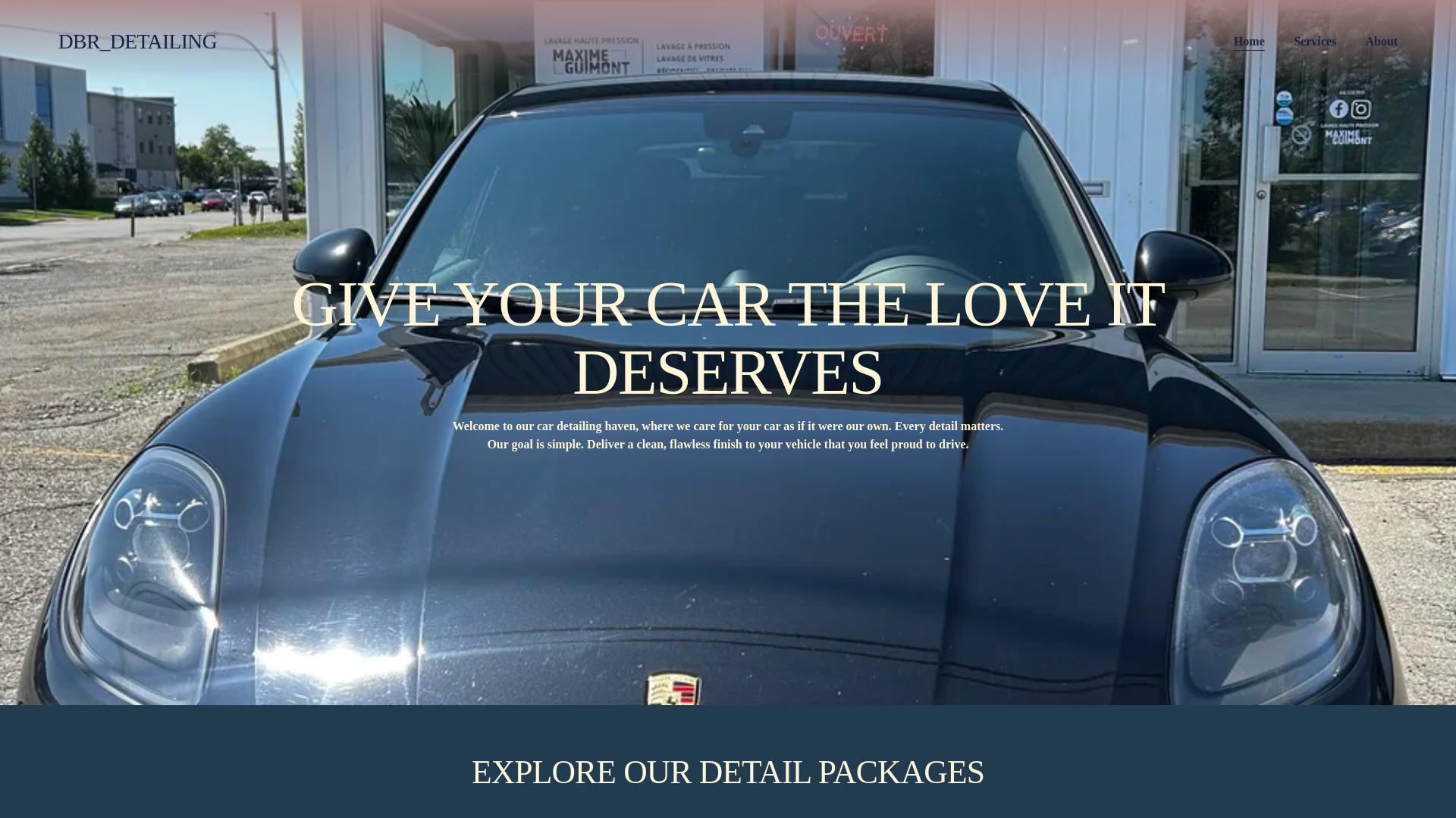 website screenshot of https://dbrdetailing.ca