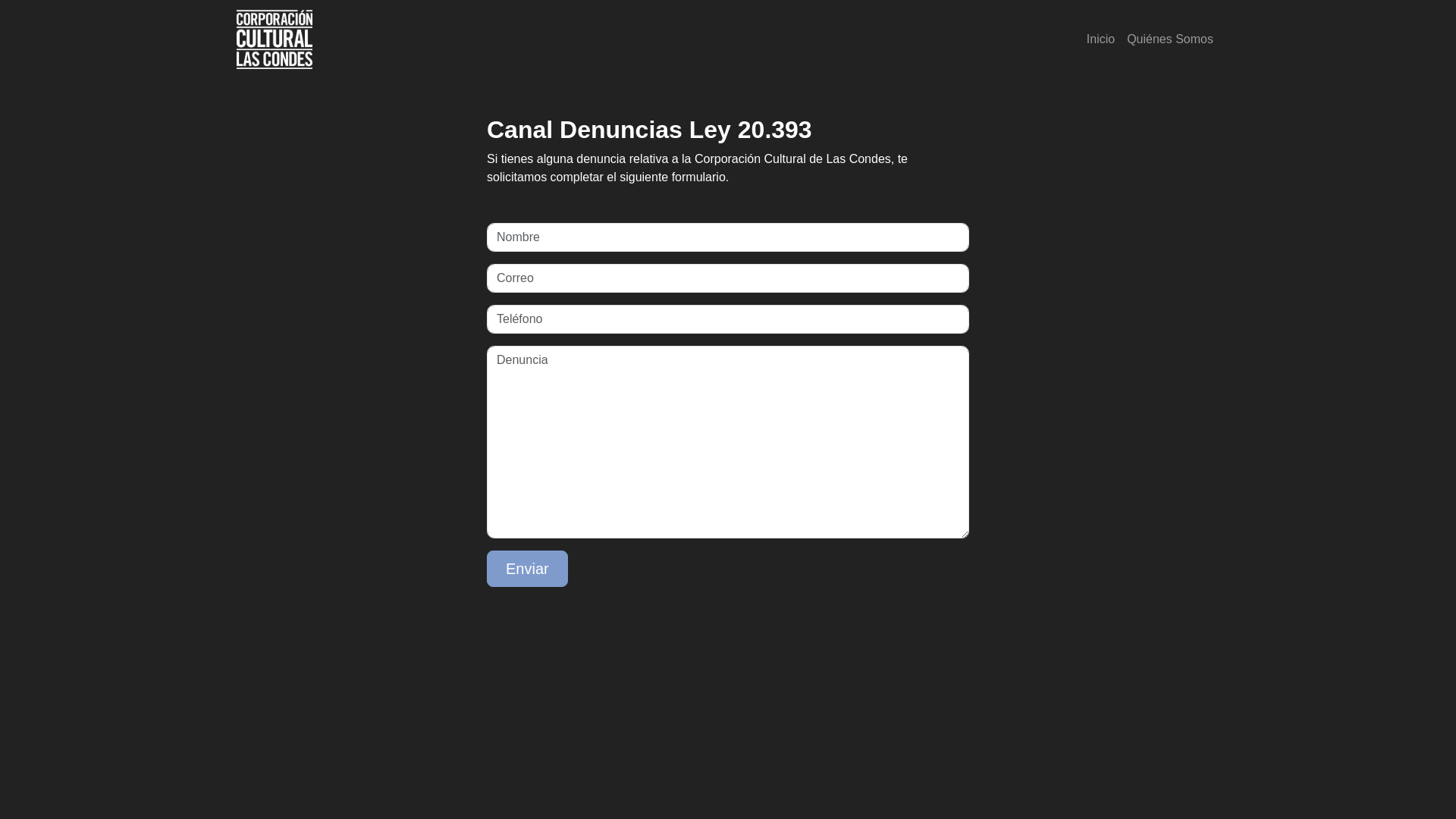 website screenshot of https://canaldenunciaclc.cl/