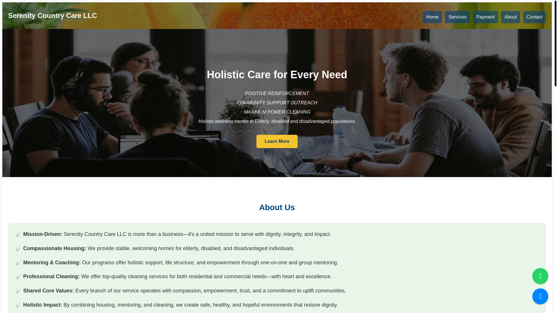 website screenshot of https://maximumpositiveserenity.com/