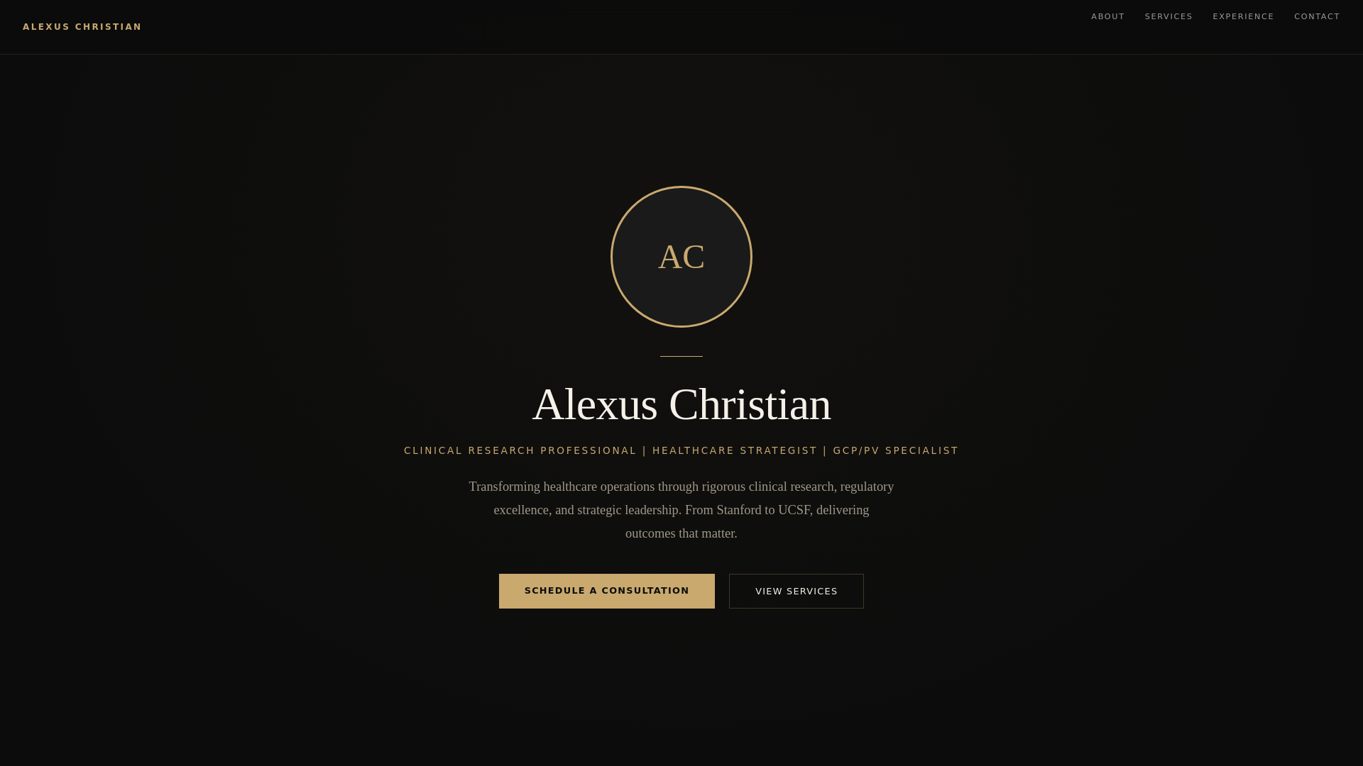 website screenshot of https://alexuschristian.com/