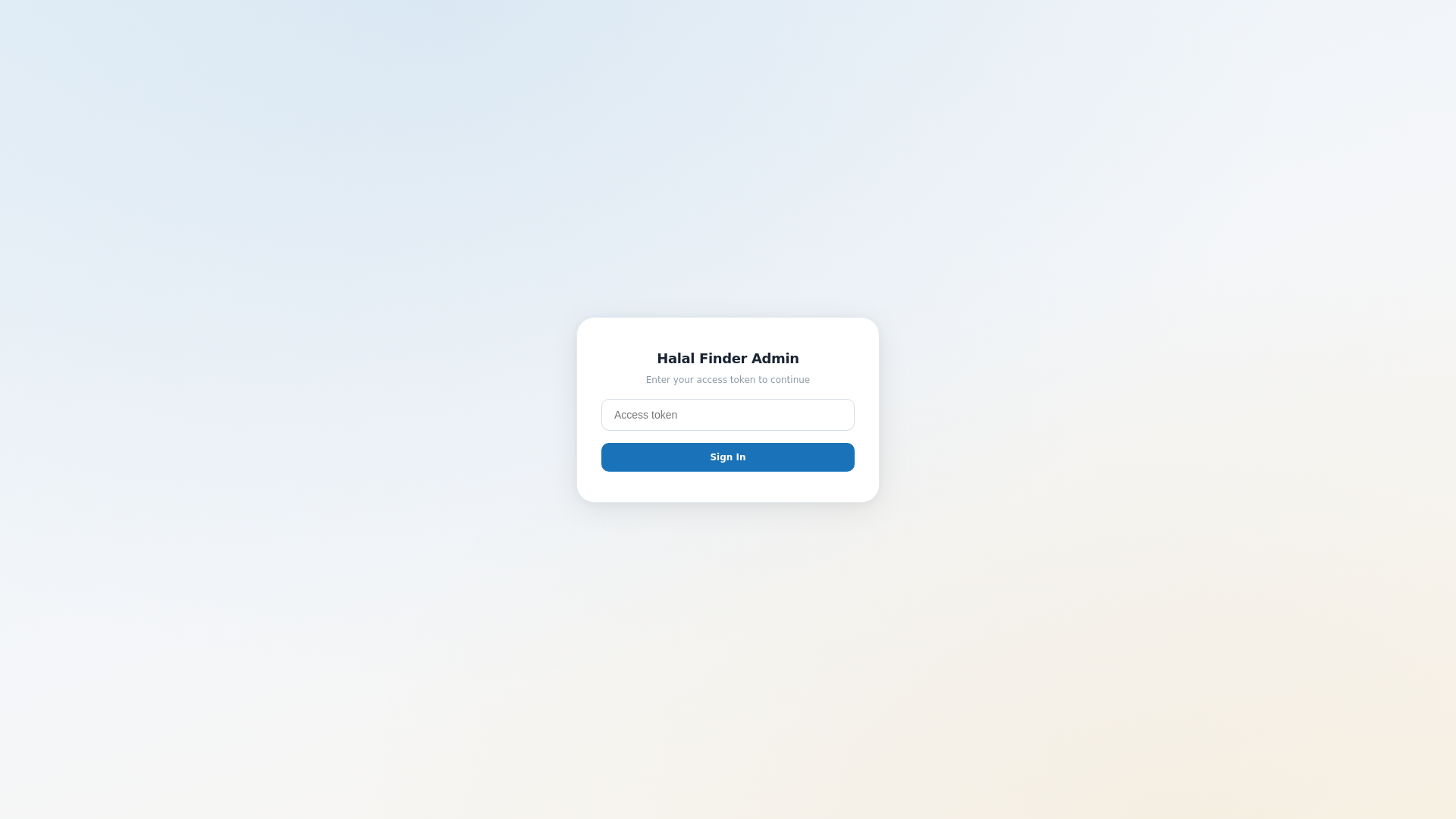 website screenshot of https://halal-finder-admin.pages.dev/