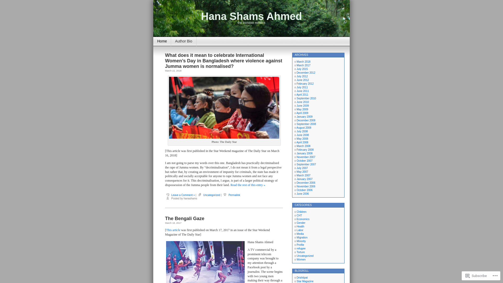 website screenshot of https://hanashamsahmed.ca/