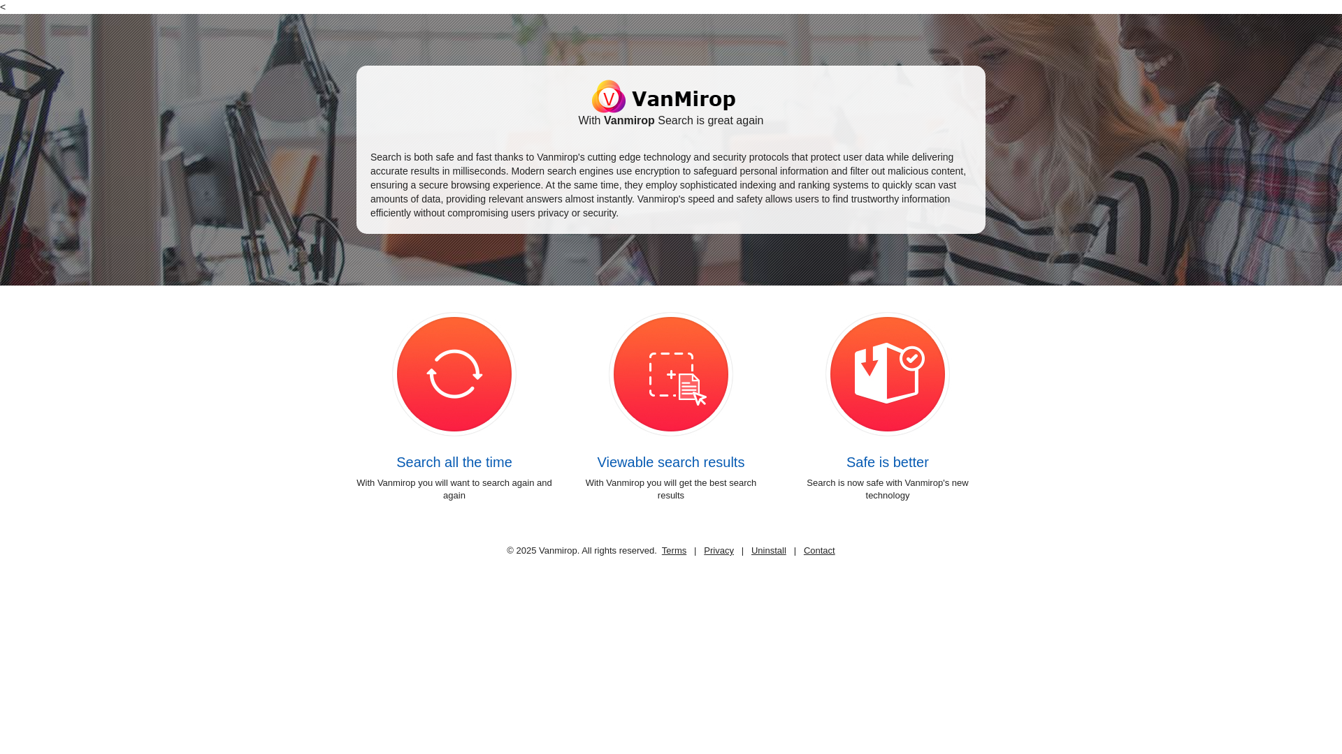 website screenshot of https://vanmirop.com/
