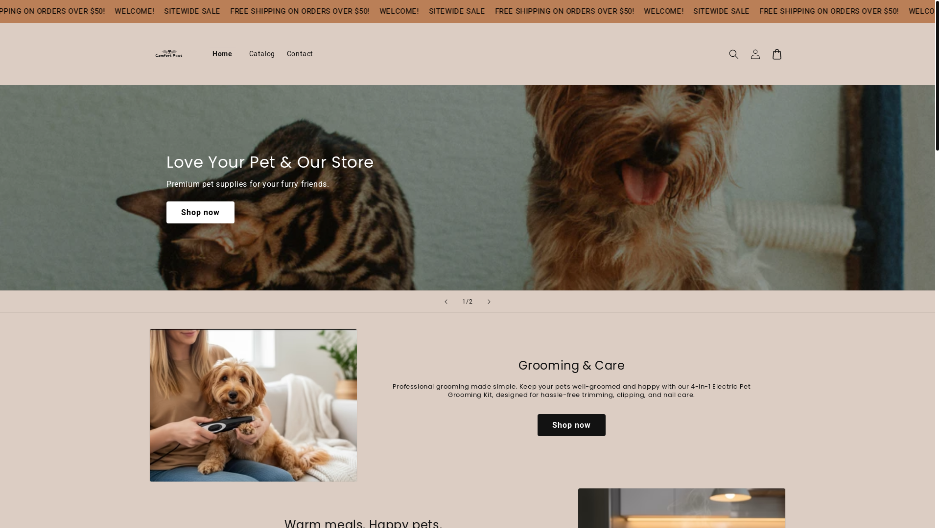 website screenshot of https://comfortpaw.us/