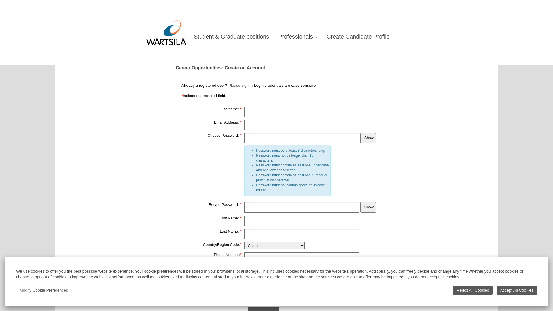website screenshot of https://career2.successfactors.eu/career?company=Wartsila&site=&lang=en_GB&requestParams=KQlcrUGBfgqXXbxxESju2zIETsJ42m1R0UpCQRCdNFNTSgl66xfEewsqeigrNKEgiOqhh9u6d9KV%0abfc6O6YR9EX1EdEX1GM%2fED30D60WpNTCLsucs3POmX34hIwjKHfFjaj0WenKgXCdI5Fksm9Pz8uX%0aL2lI1WFeWxHXhWRLTchzh9B1rI6HyfYOjFZxkPNnye8Cw6xTjH2CpYvDcVctTLtywqRMe%2bvx9ez9%0aY%2bWukQIYJp4%2bwwAMOakVGm7G%2fR7cQ%2fq7nuvalgsH2GIoS0GIFPlKRNiL1BQxs7YRBqsMBWelErqW%0aJPp2Cr8S2qHH%2ffNjlaBWBifxuX1FKJlhQVoi1IKVNdG0mWIQhkGwHoSb1Wrgmco1DSMZoU8d0n9q%0aWWmvE2F%2bnaR8pHNB7JRXmLzmf9IZN9lncRRW%2bCxKjg35uY4GOSWFJmrsMpT8ZwxqGon3CAVj%2fNfP%0a8AspNoqC&login_ns=register&career_ns=job%5fapplication&career_job_req_id=48213&jobPipeline=Direct&clientId=jobs2web&_s.crb=%2fIwJAT7eWR%2bSNZv5VUpcUIse6KJlBd70VgI%2fOQ4gXCA%3d